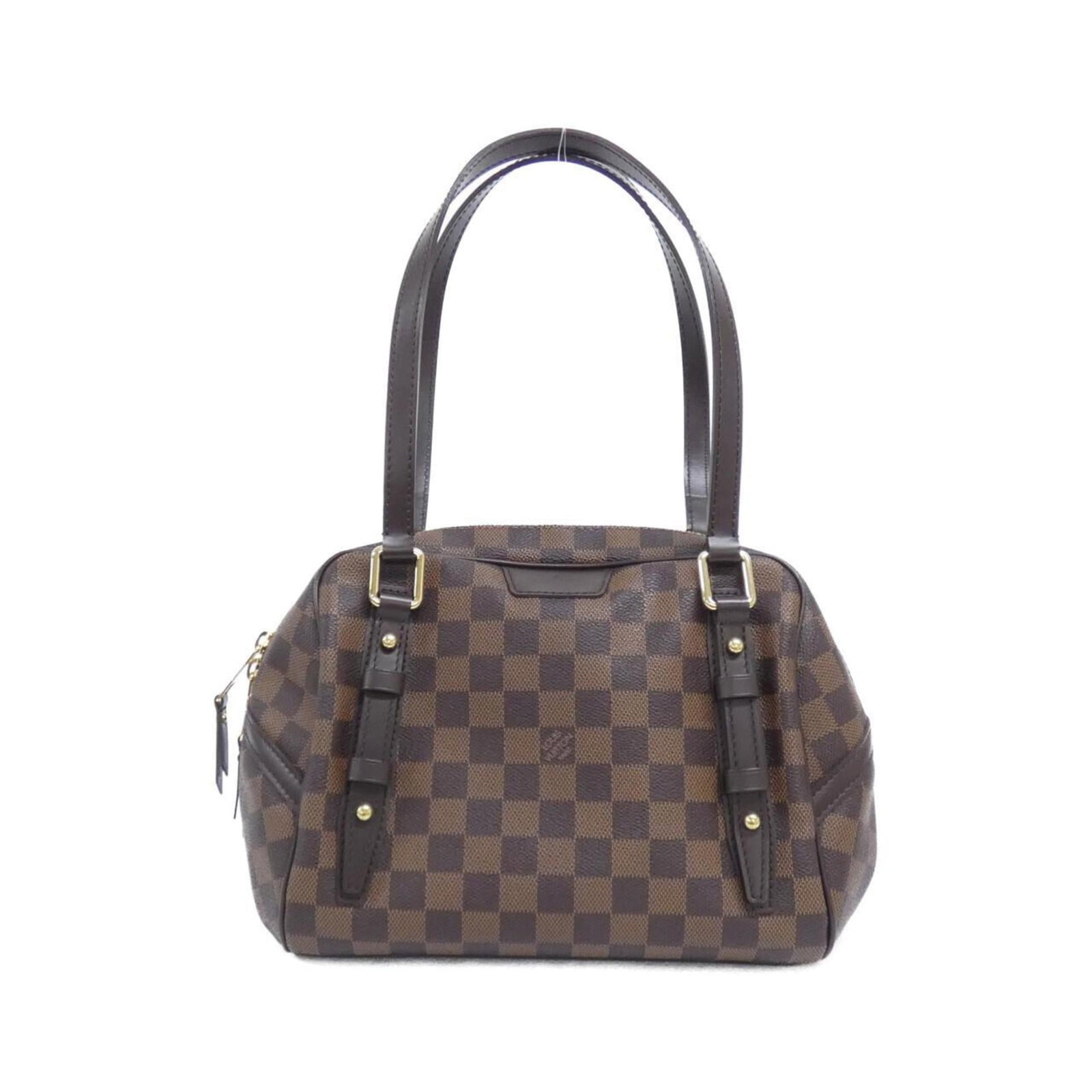 Louis Vuitton Coated Canvas Shoulder Bag: Louis Vuitton Coated Canvas Shoulder Bag A stylish and timeless piece, this Louis Vuitton Coated Canvas Shoulder Bag boasts the iconic Ebene monogram pattern in rich gold hardware accents. With its sp