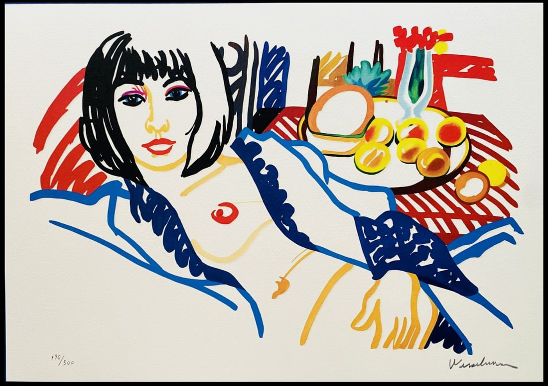 I Tom Wesselmann Lithograph Handmade Op Numbered: I Tom Wesselmann Lithograph Handmade Op Numbered A rare opportunity to own a limited edition lithograph by the renowned American artist Tom Wesselmann, featuring his unique blend of pop art and graphi