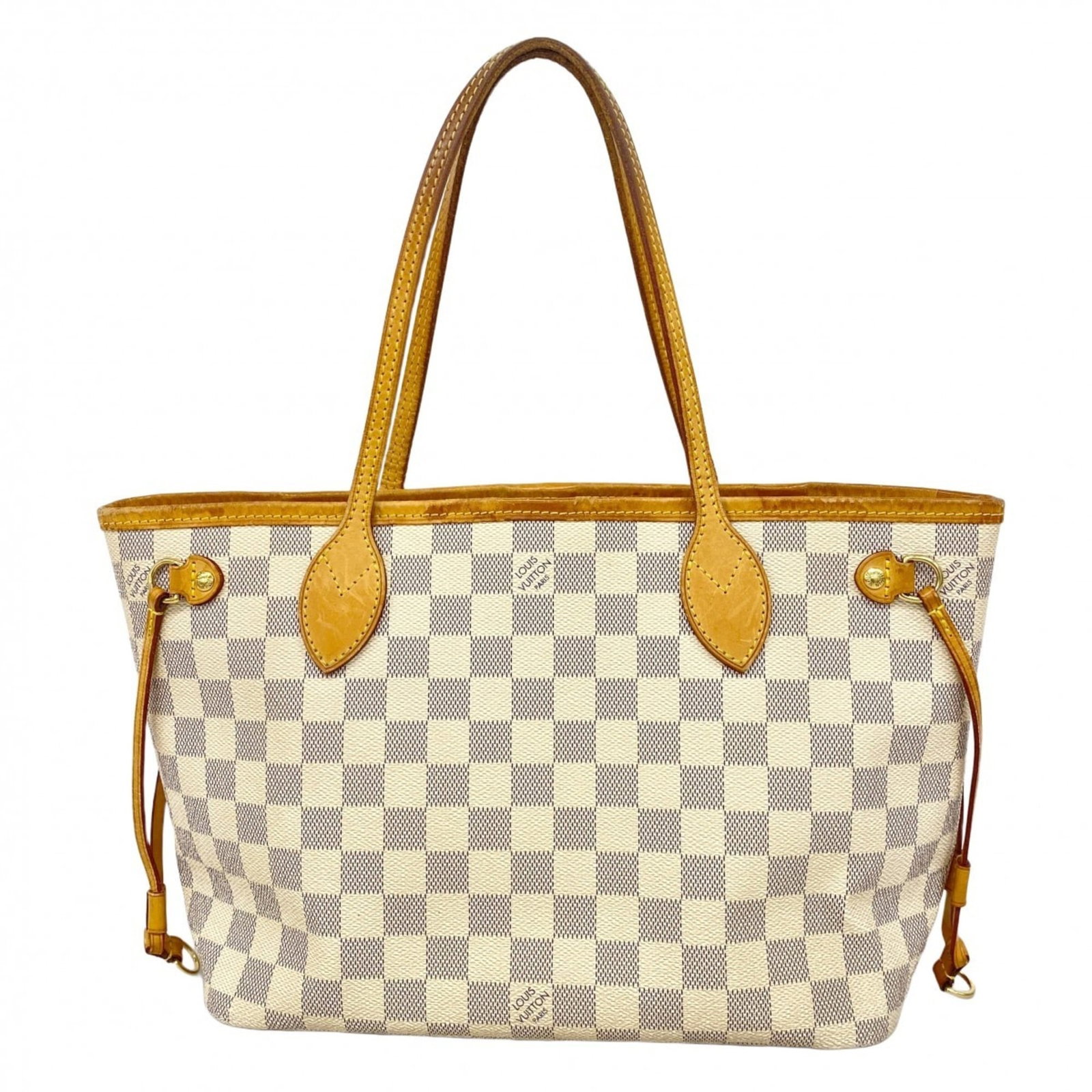 Bag Louis Vuitton Tote: Bag Louis Vuitton Tote A pristine white Louis Vuitton tote, perfect for everyday use, boasts the iconic monogram pattern and sturdy design that has made this brand a status symbol. With its classic si