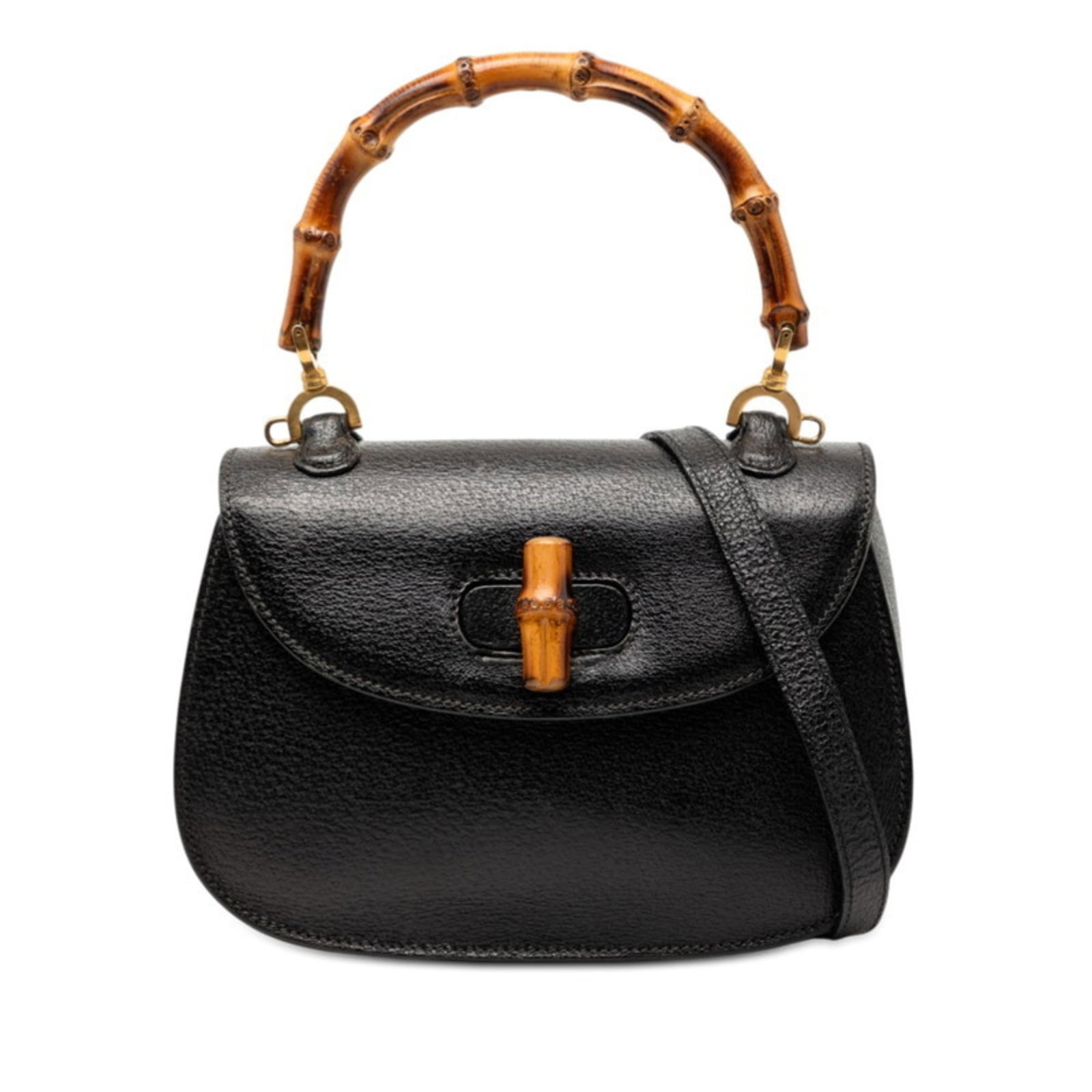 Gucci Leather Shoulder Bag: Gucci Leather Shoulder Bag A sleek and sophisticated vintage Gucci leather shoulder bag, boasting classic design elements in rich black leather. With its timeless shape and elegant silhouette, this st