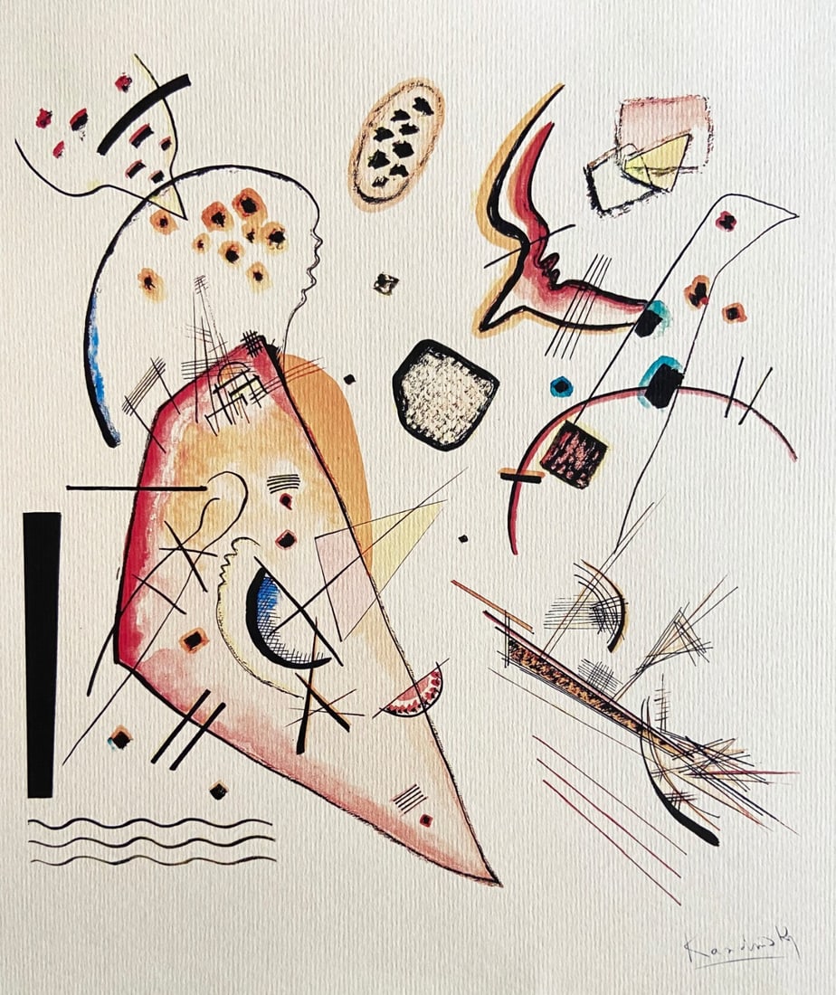 Le Corbusier - Wassily Kandinsky Lithograph 1924 Published: Le Corbusier - Wassily Kandinsky Lithograph 1924 Published A rare opportunity to own a piece of art history, this 1924 lithograph by Wassily Kandinsky is a stunning example of the Bauhaus movement. Pr