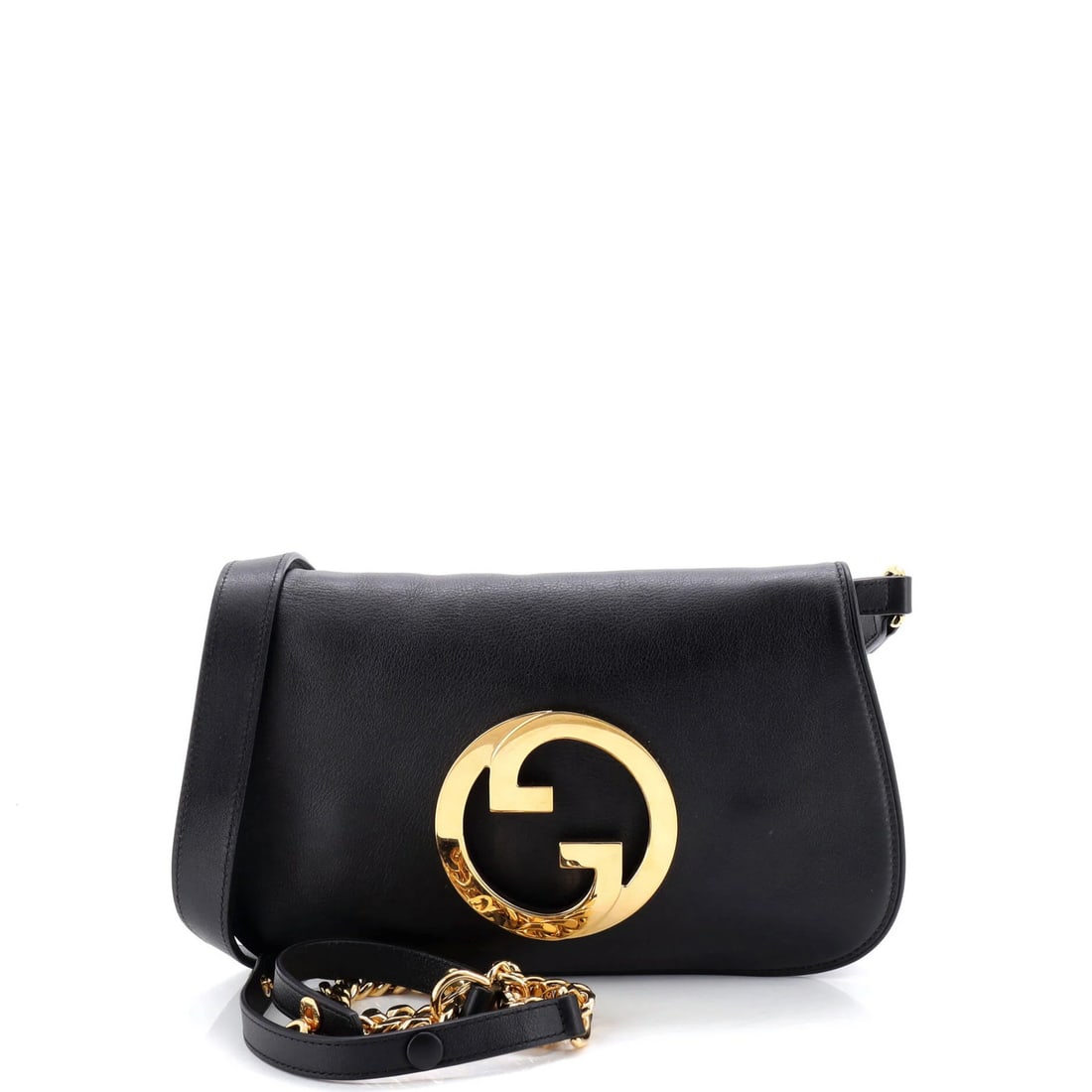 Gucci Blondie NM Small Leather Chain Flap Bag: Gucci Blondie NM Small Leather Chain Flap Bag The Gucci Blondie NM Small Leather Chain Flap Bag is a sleek and sophisticated shoulder bag that exudes luxury with its black leather exterior, gold hardw