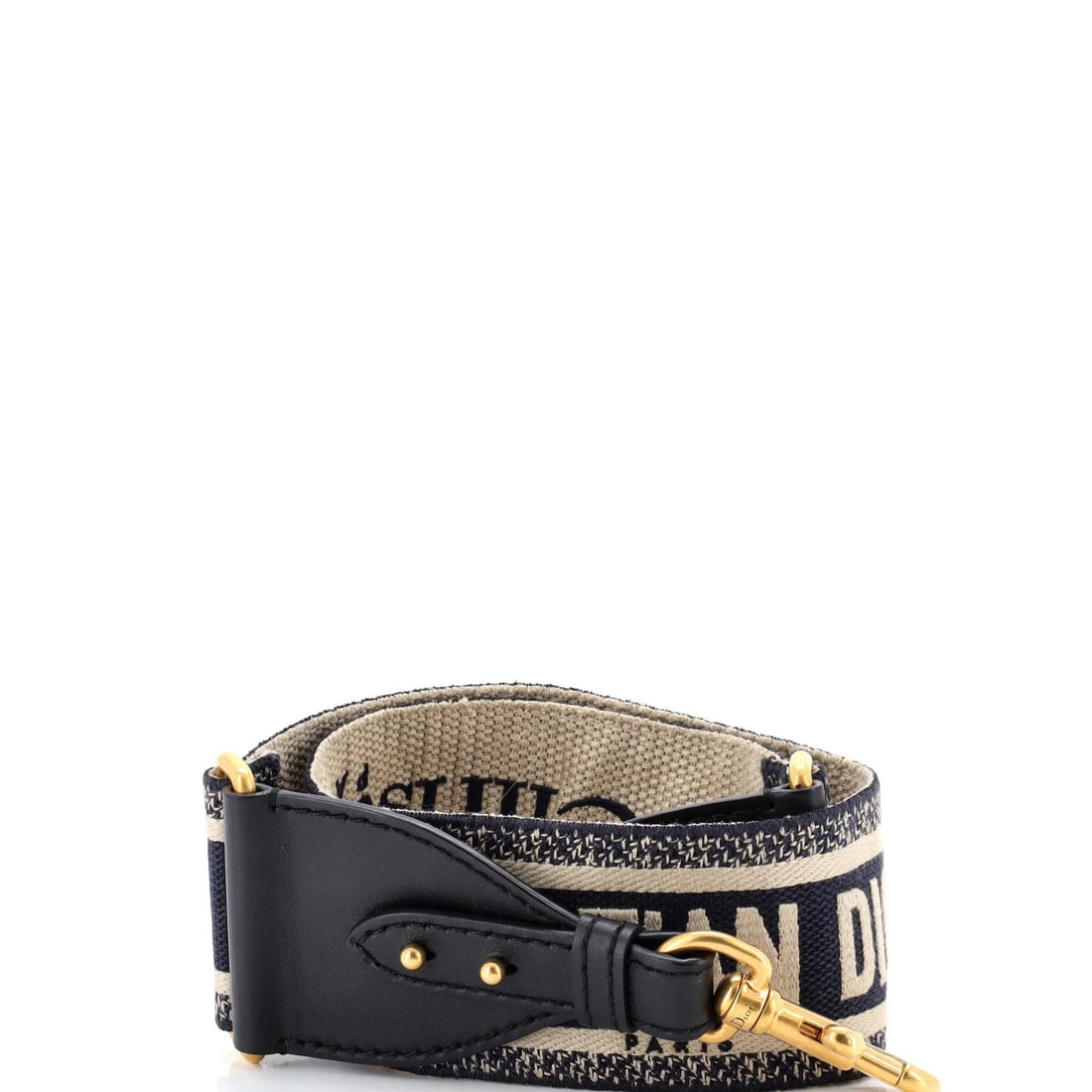 Christian Dior Logo Embroidered Canvas Shoulder Strap: Christian Dior Logo Embroidered Canvas Shoulder Strap A rare and iconic touch for your Christian Dior shoulder bag, this embroidered canvas strap boasts the brand's signature logo in bold blue embroid