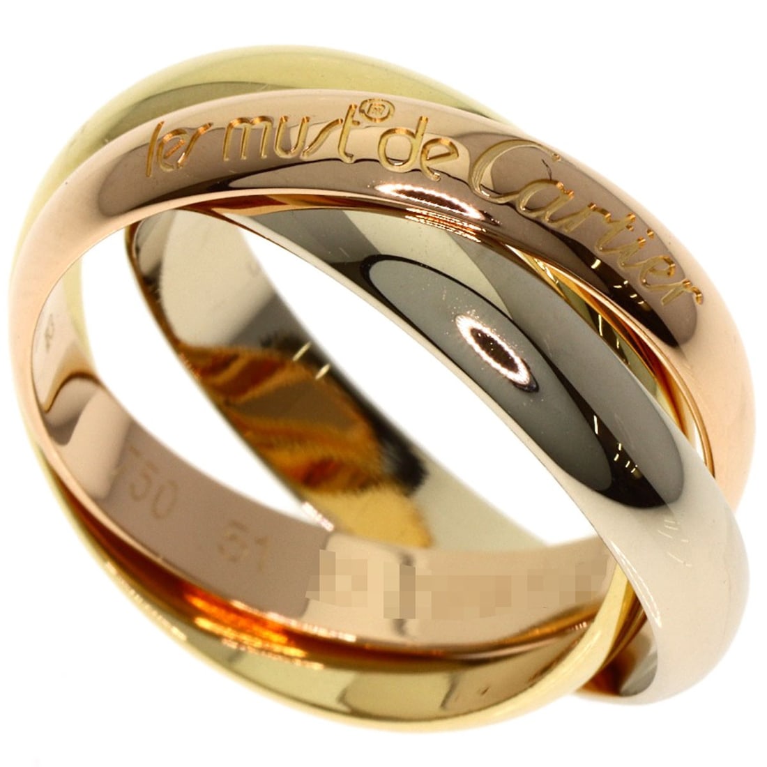 CARTIER Trinity #51 Yellow and White Gold Ring: CARTIER Trinity #51 Yellow and White Gold Ring A stunning example of Cartier's iconic Trinity design, this #51 yellow and white gold ring boasts a sleek, modern aesthetic that exudes timeless elegance