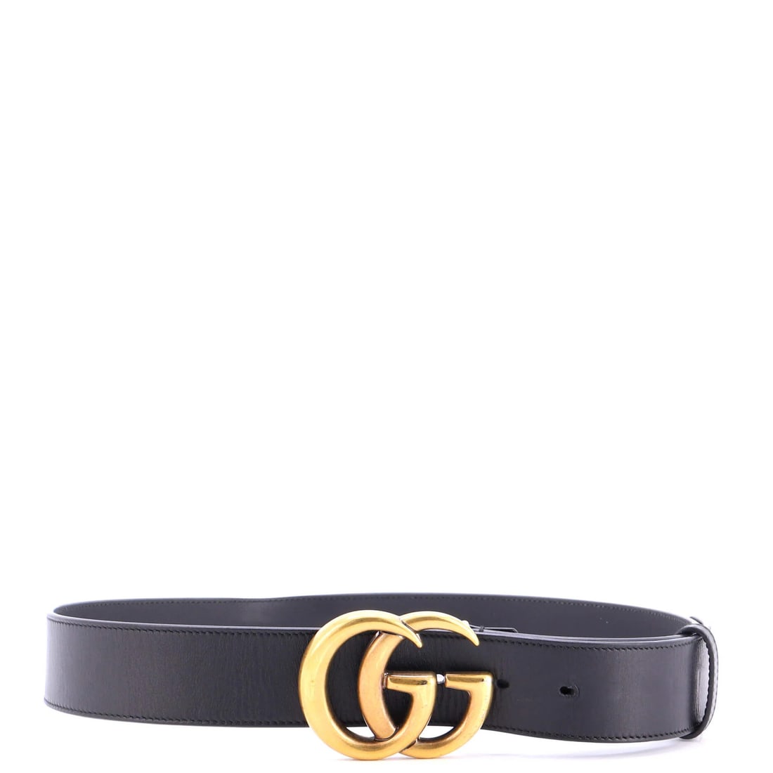 Gucci GG Marmont Wide Leather Belt: Gucci GG Marmont Wide Leather Belt A sleek and sophisticated accessory for any outfit, the Gucci GG Marmont Wide Leather Belt boasts a classic black leather design with aged gold hardware, adding a to