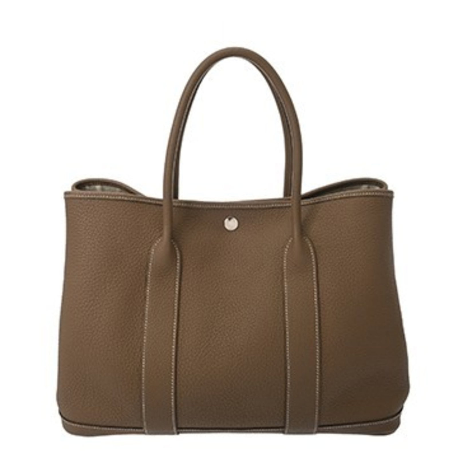 Hermes Negonda Leather Handbag: Hermes Negonda Leather Handbag The iconic Hermes Negonda Leather Handbag is a timeless treasure for any fashion enthusiast, boasting sleek silver hardware and a sophisticated etoupe gray hue that exud