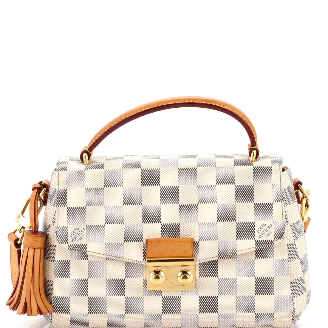 Louis Vuitton Damier Croisette Handbag: Louis Vuitton Damier Croisette Handbag Own the timeless elegance of a Louis Vuitton Damier Croisette Handbag, with its crisp white canvas exterior and signature pink interior. This iconic cross-body b