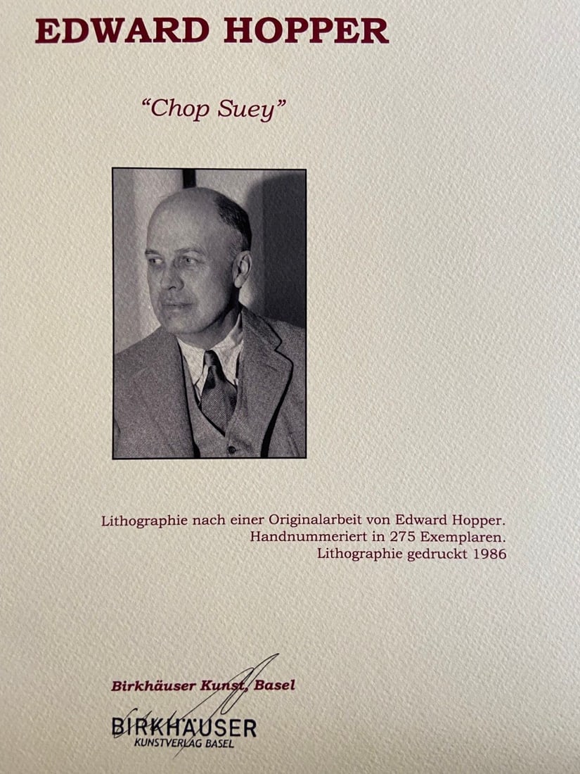 Numbered Edward Hopper Lithograph - 7