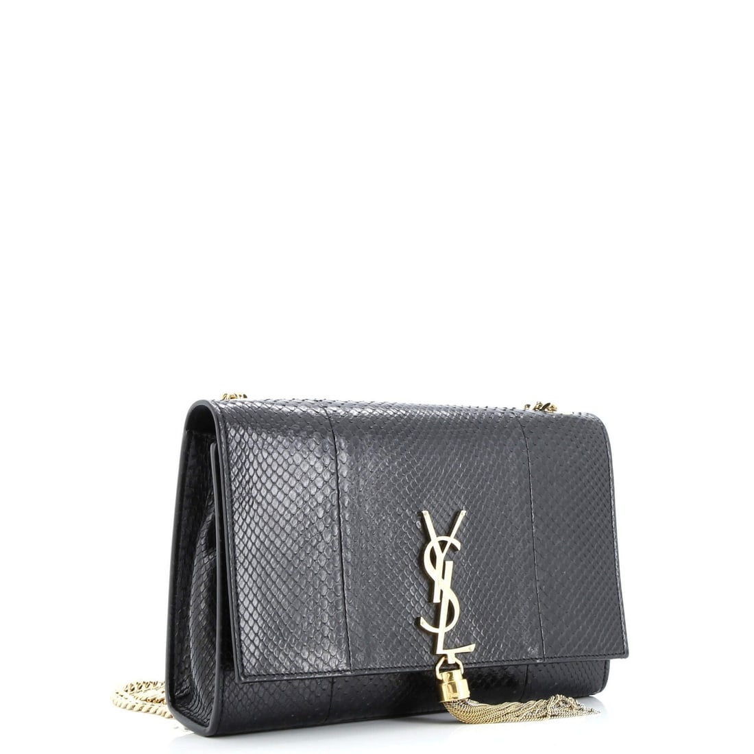 Saint Laurent Python Medium Classic Monogram Tassel Crossbody Bag - 2