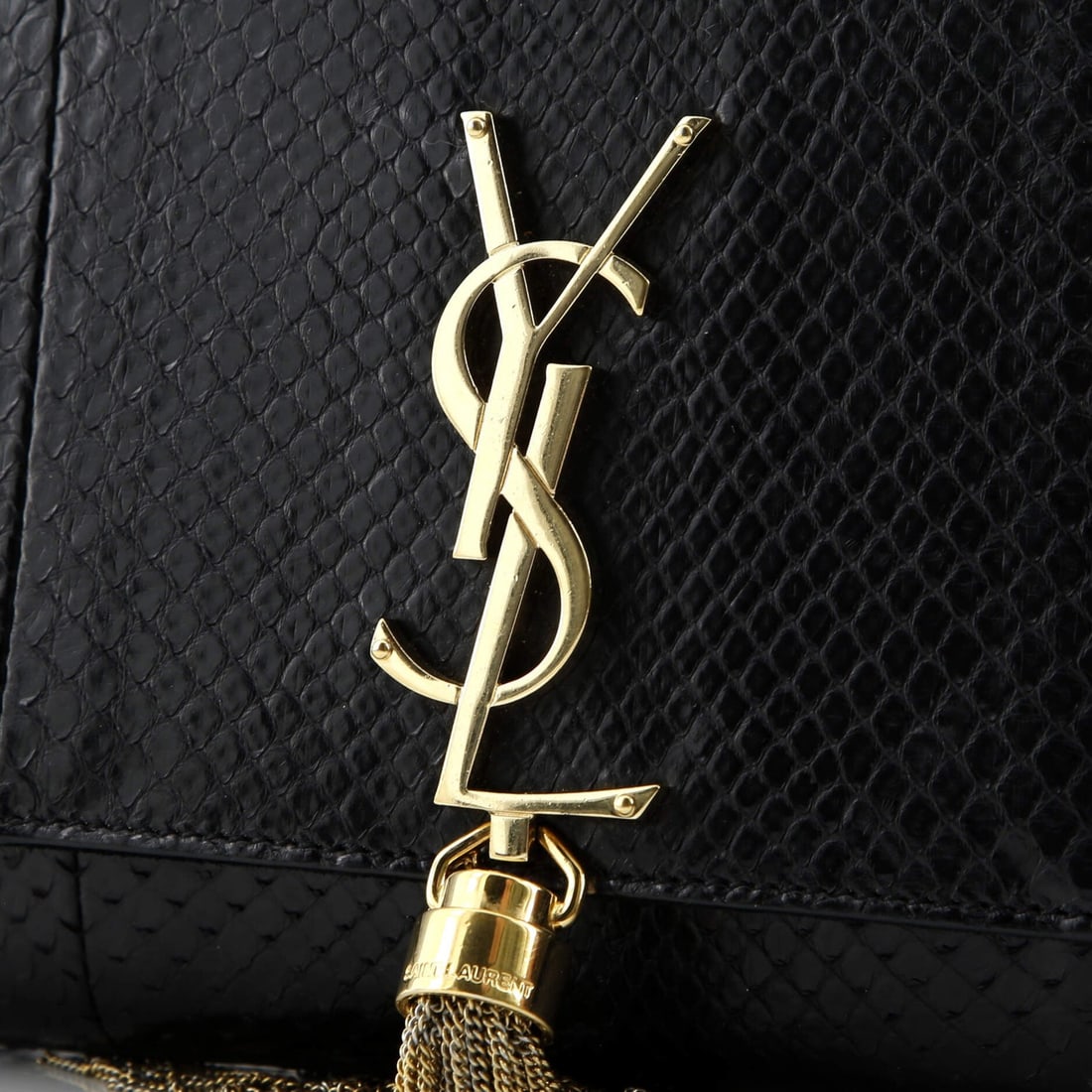 Saint Laurent Python Medium Classic Monogram Tassel Crossbody Bag - 6