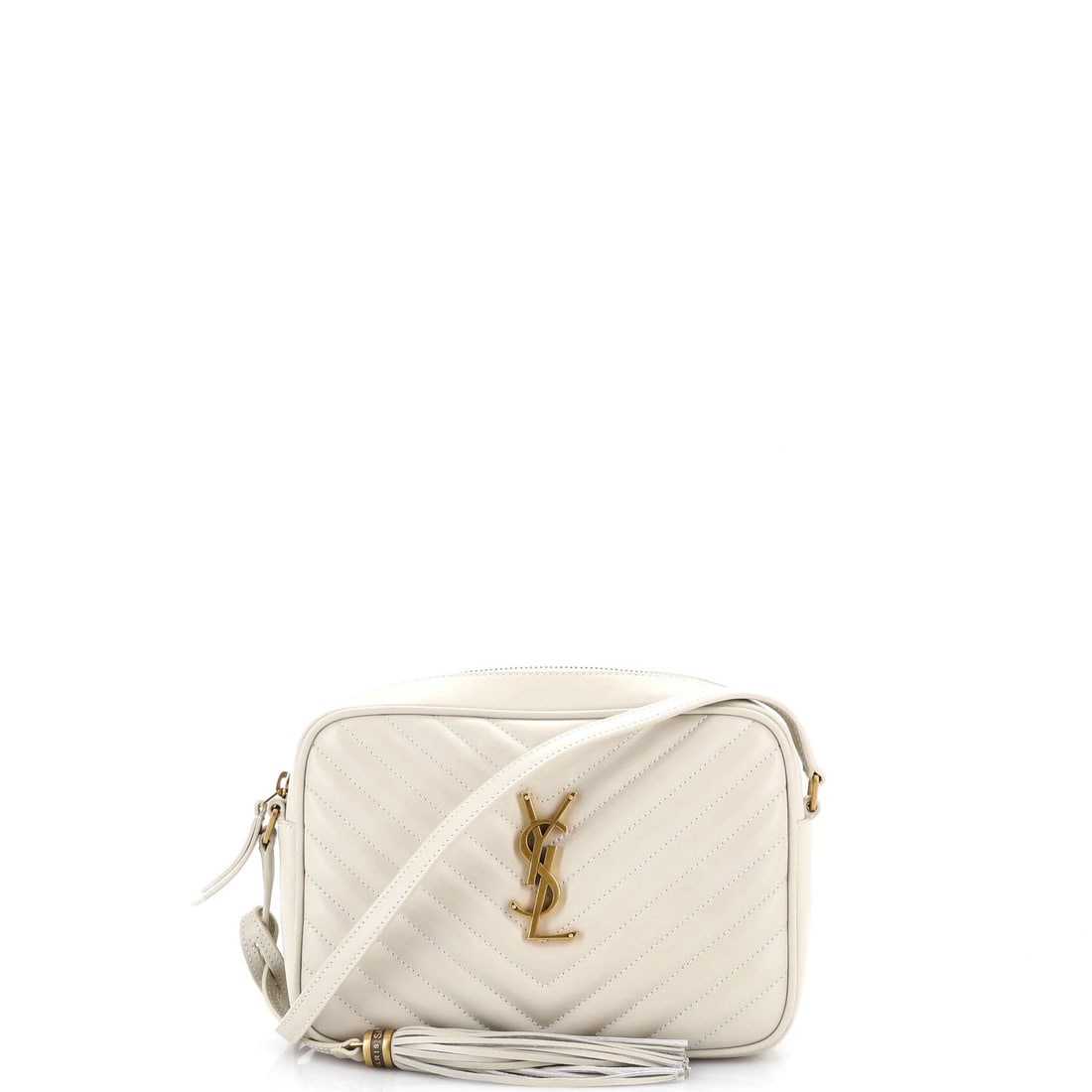Saint Laurent Lou Camera Bag - Small Matelasse Chevron Leather: Saint Laurent Lou Camera Bag - Small Matelasse Chevron Leather The Saint Laurent Lou Camera Bag is a stylish and practical accessory that combines sleek design with functional details. Its neutral