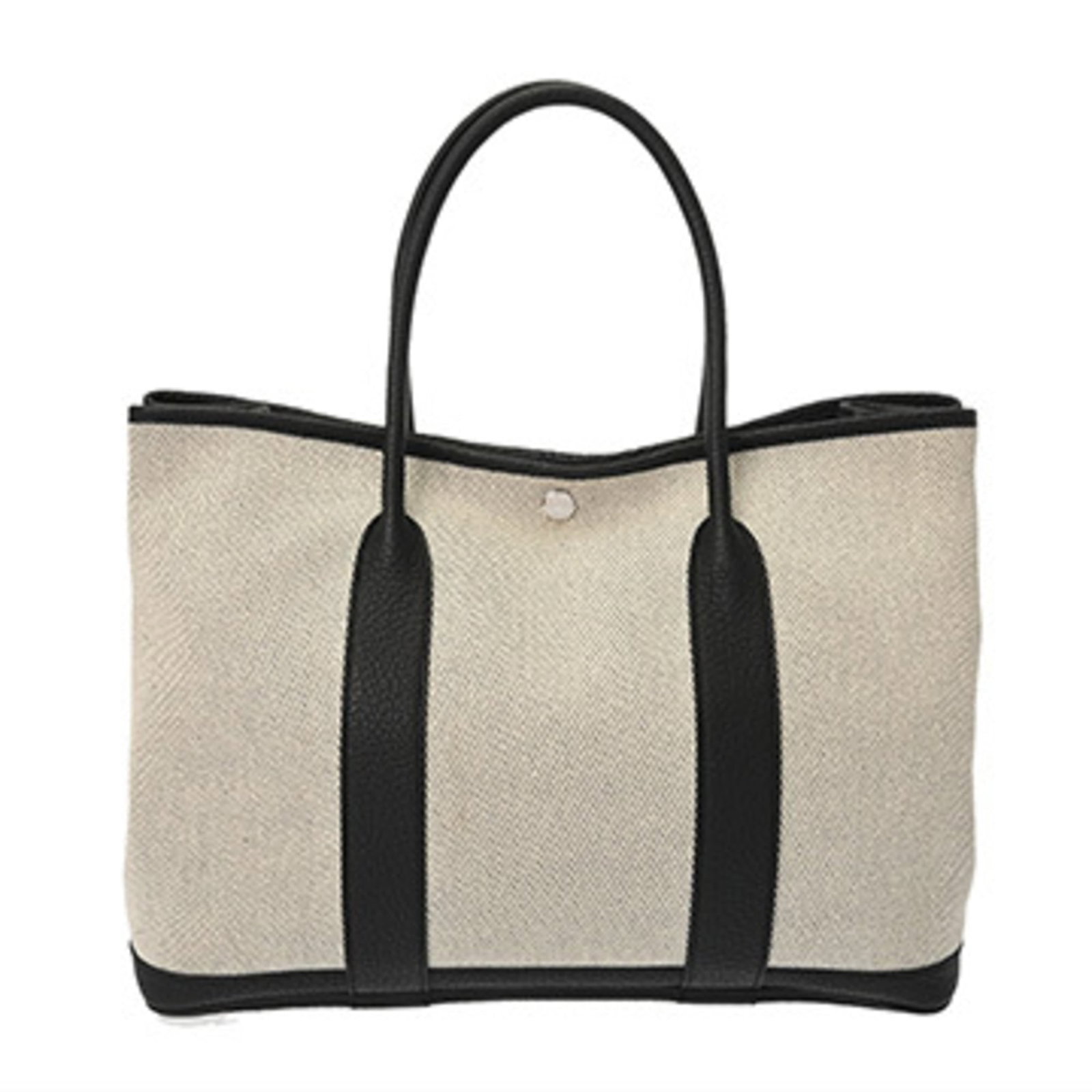 Hermes Negonda Leather Toile H Handbag: Hermes Negonda Leather Toile H Handbag A timeless piece from the iconic Herm?s collection, this Negonda Leather Toile H handbag boasts sleek black and ecru hues, accented with silver hardware for a