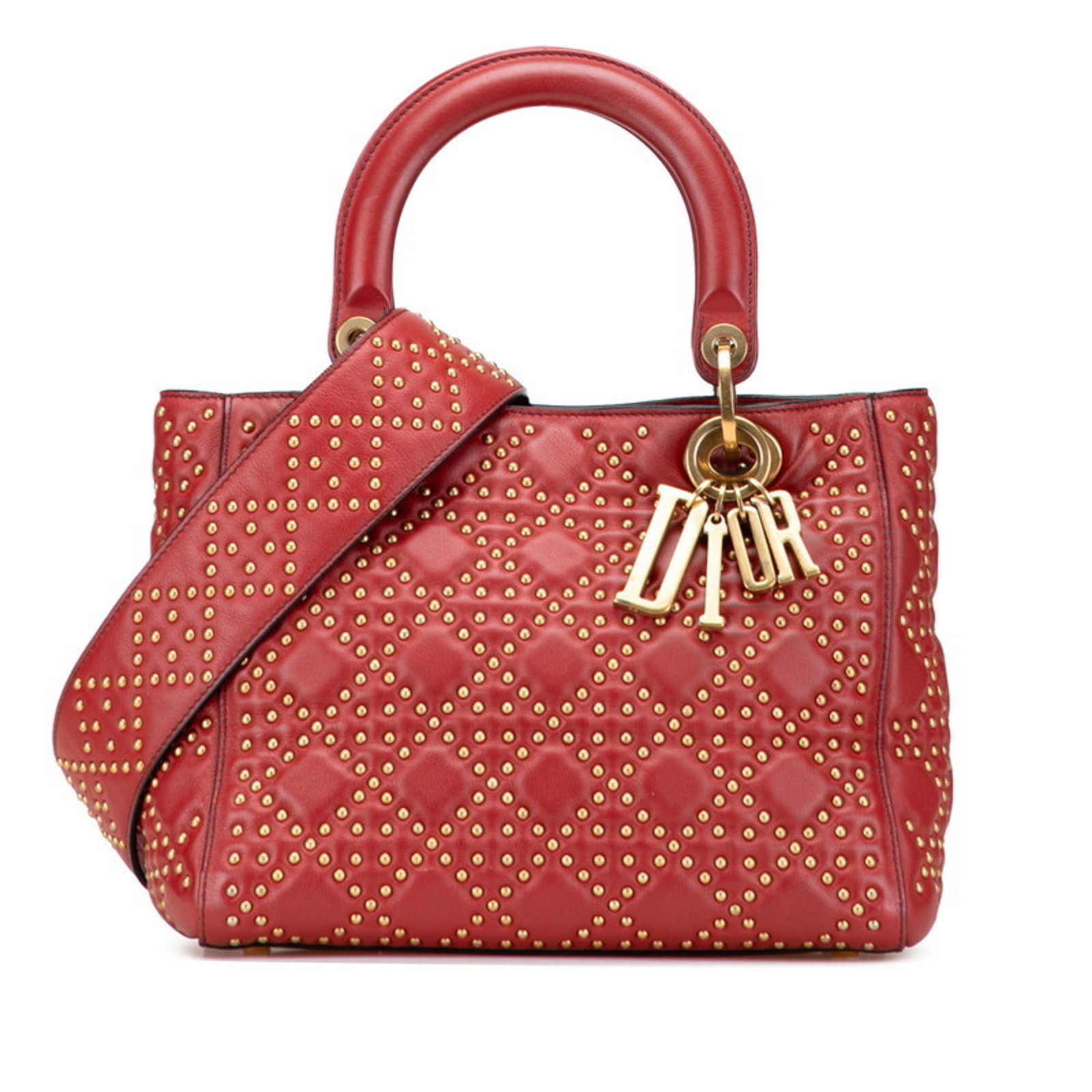 Christian Dior Shoulder Bag in Leather: Christian Dior Shoulder Bag in Leather A luxurious Christian Dior shoulder bag in rich gold and red lambskin leather, adding a touch of sophistication to any outfit. With its classic design and premiu