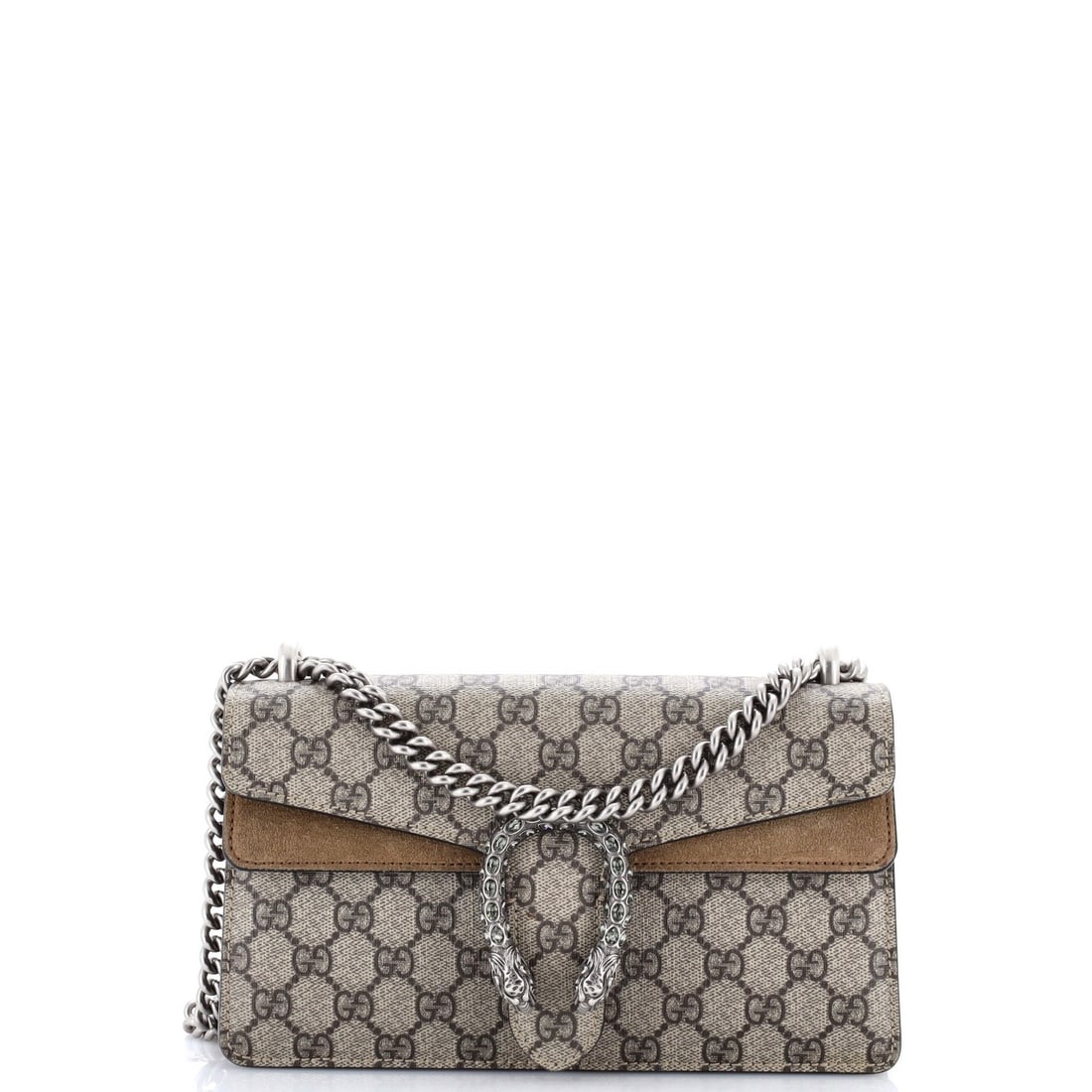 Gucci Dionysus Small GG Coated Canvas Bag with Crystal Embellished Metal: Gucci Dionysus Small GG Coated Canvas Bag with Crystal Embellished Metal Elevate your everyday style with the iconic Gucci Dionysus Small GG Coated Canvas Bag, boasting a striking combination of cryst