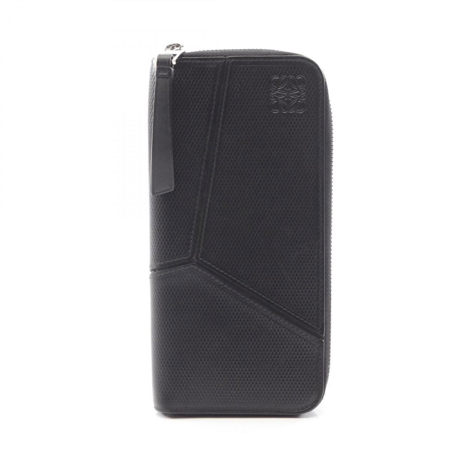 Loewe Bi-Fold Leather Wallet: Loewe Bi-Fold Leather Wallet A sleek and sophisticated accessory for the modern gentleman, this Loewe Bi-Fold Leather Wallet boasts classic design with premium leather construction, perfect for everyd