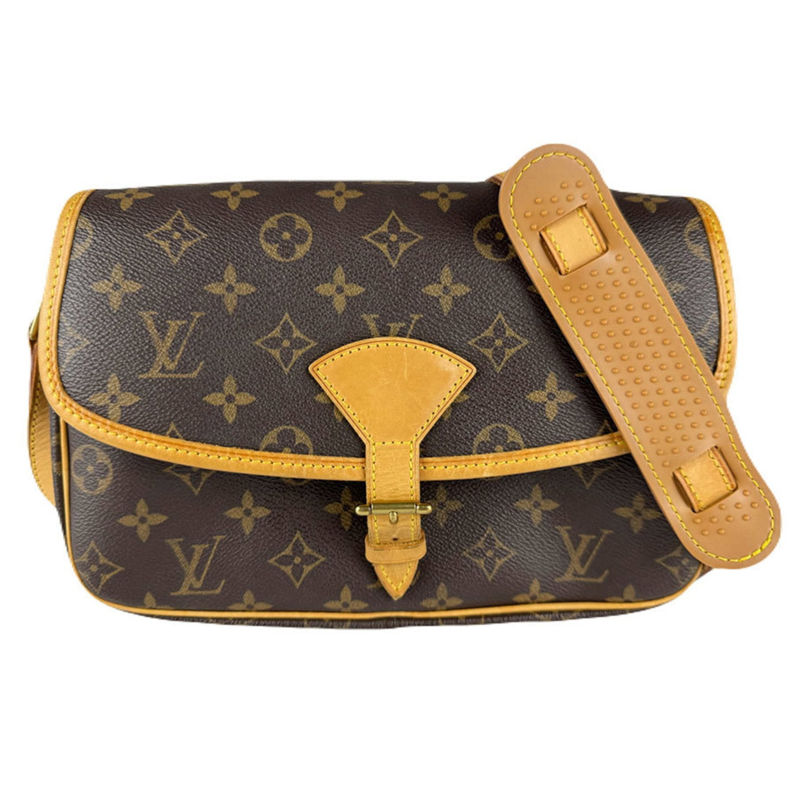Louis Vuitton Monogram Shoulder Bag: Louis Vuitton Monogram Shoulder Bag A timeless classic, this Louis Vuitton Monogram Shoulder Bag exudes elegance with its iconic brown monogram pattern and sleek design. With its spacious interior and