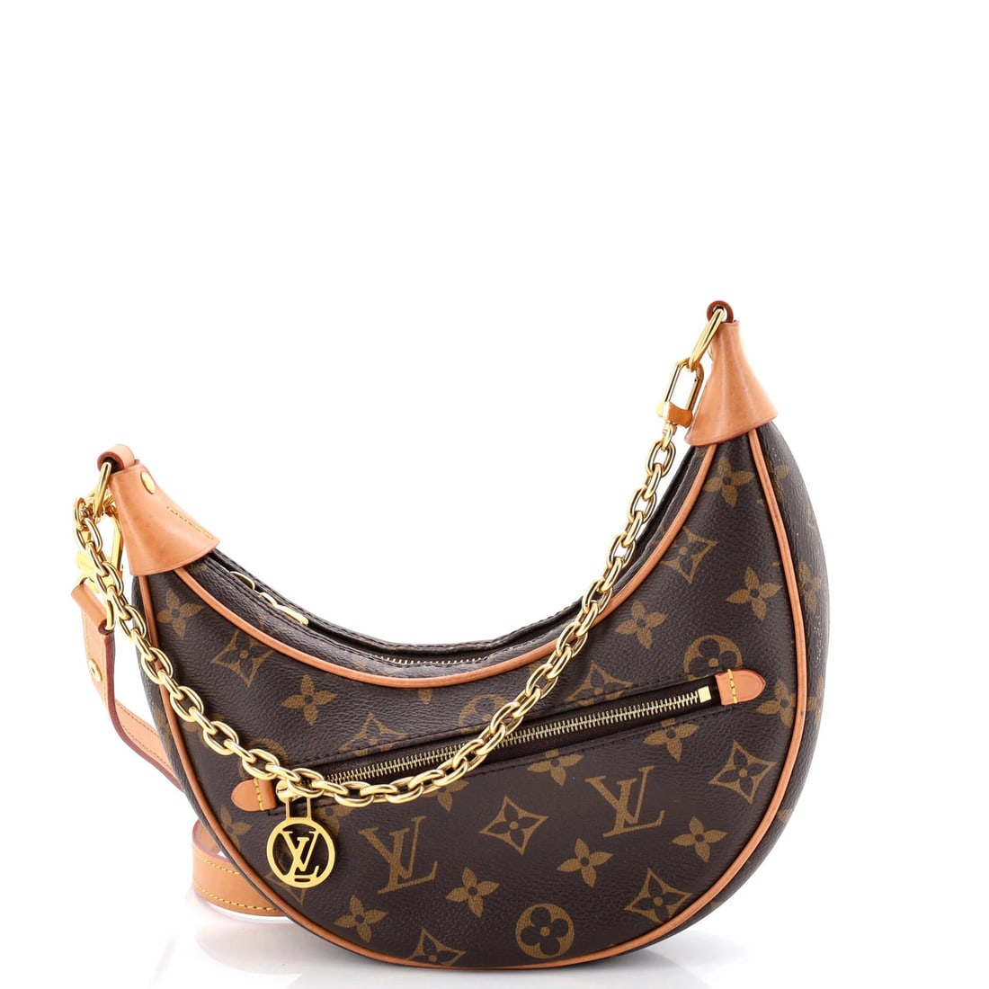 Louis Vuitton Monogram Canvas Loop Handbag: Louis Vuitton Monogram Canvas Loop Handbag Experience the timeless elegance of Louis Vuitton's iconic Monogram Canvas Loop Handbag, boasting a classic brown hue and gold hardware that adds a touch of
