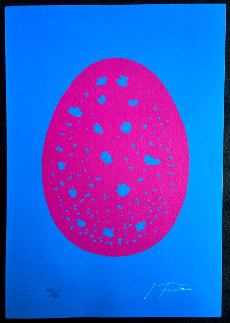 Lucio Fontana Lithograph: Lucio Fontana Lithograph Experience the dynamic spatial concept of Lucio Fontana, one of Italy's most renowned artists, in this striking 1978 lithograph. Printed in limited edition by Atlantis Verlag