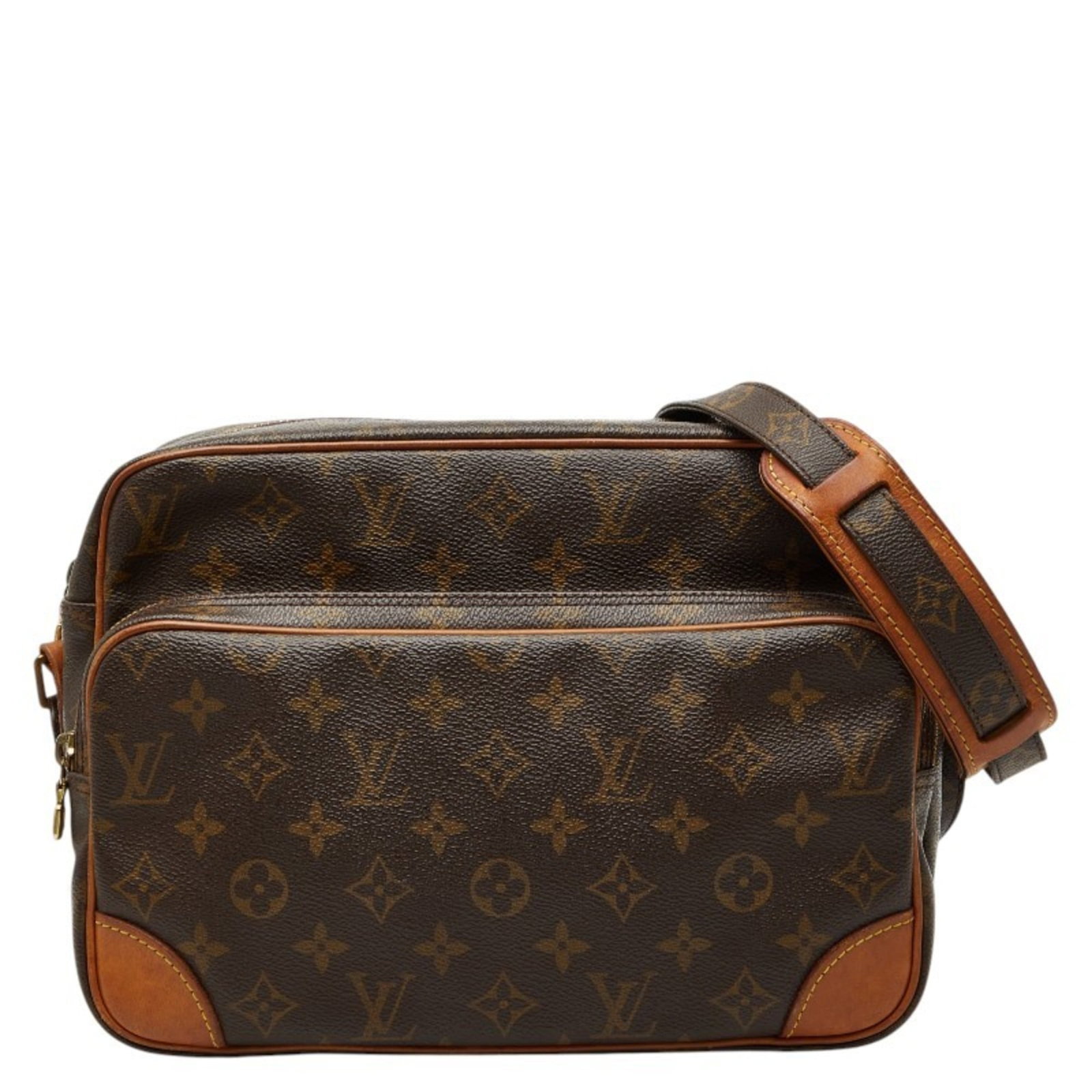 Louis Vuitton PVC and Leather Shoulder Bag: Louis Vuitton PVC and Leather Shoulder Bag A stylish and durable Louis Vuitton shoulder bag, made with both PVC and leather materials, boasts a timeless brown color that adds a touch of sophistication