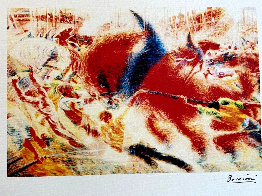 Rises' Umberto Boccioni 'The City That: Rises' Umberto Boccioni 'The City That Experience the vibrant energy of Umberto Boccioni's iconic lithograph, "The City That Goes Up", created in 1968 for the XXXIV International Biennial of Art. This