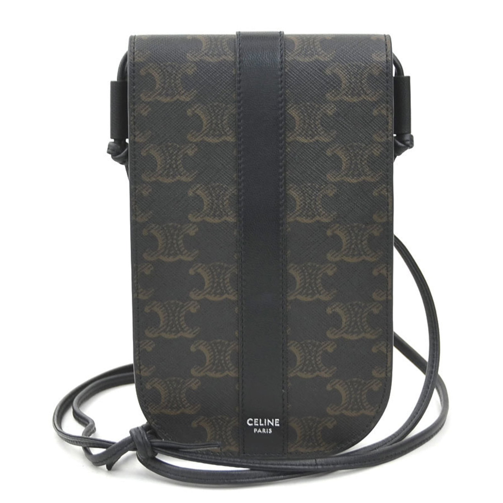 Celine Coated Canvas Shoulder Bag: Celine Coated Canvas Shoulder Bag A sleek and sophisticated shoulder bag, this Celine Coated Canvas tote boasts a timeless black hue that exudes effortless chic. With its sturdy coated canvas material