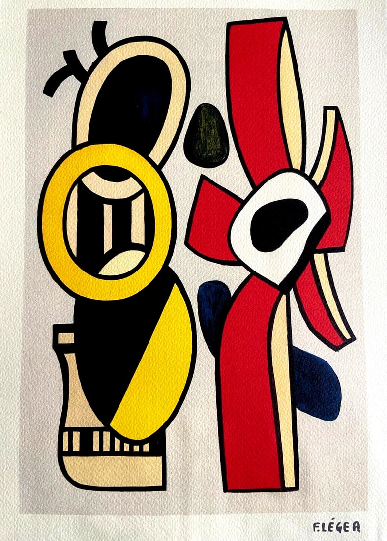 Limited Fernand Lger Lithograph 1942 Cataloged: Limited Fernand Lger Lithograph 1942 Cataloged A rare opportunity to own a piece of art history, Fernand Leger's 1942 lithograph "The Red Star" is a masterpiece from the renowned artist's limited edit