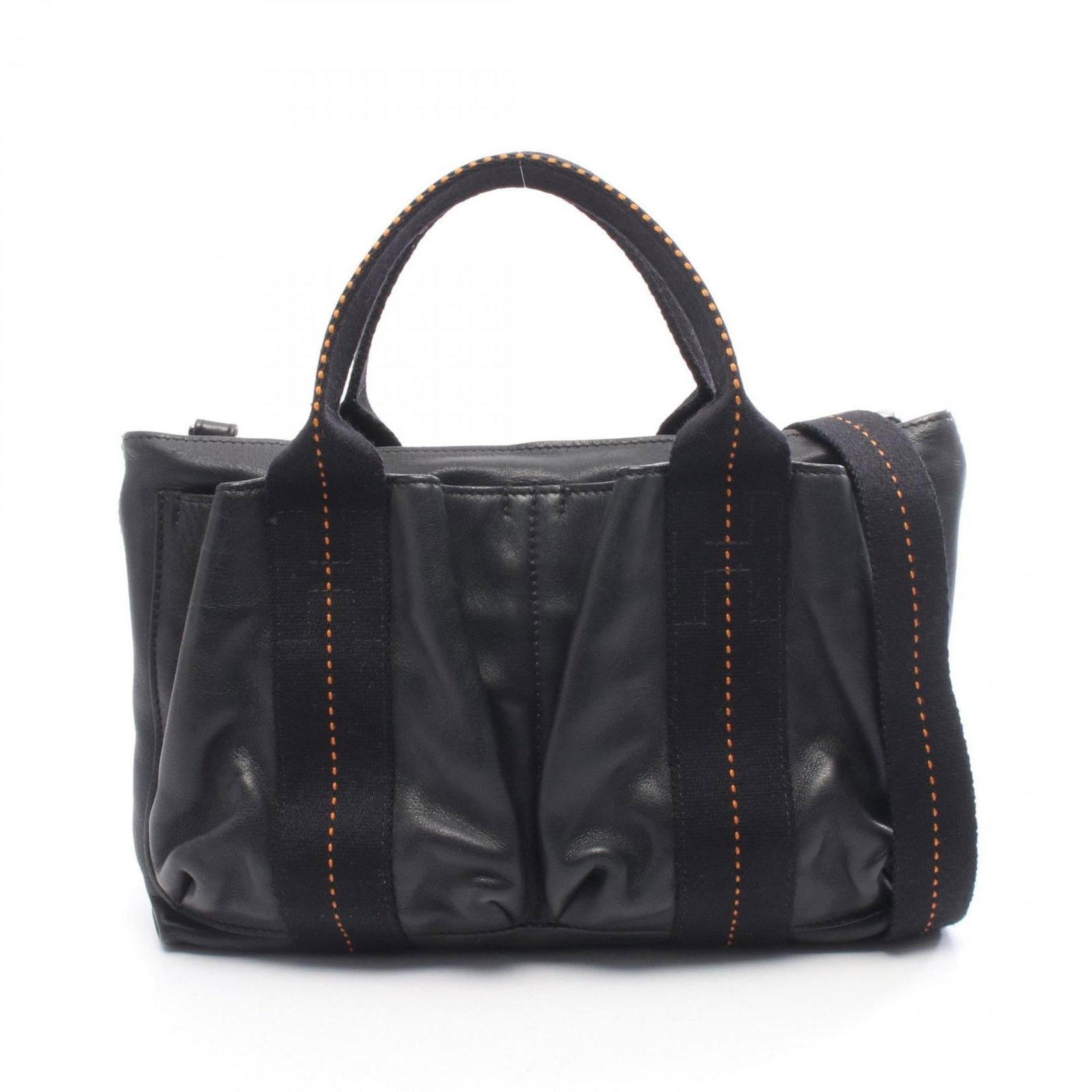 Hermes Leather Handbag: Hermes Leather Handbag A sleek and sophisticated black leather handbag from the iconic French brand Hermes, boasting classic silver hardware and a timeless design that exudes elegance and refinement.