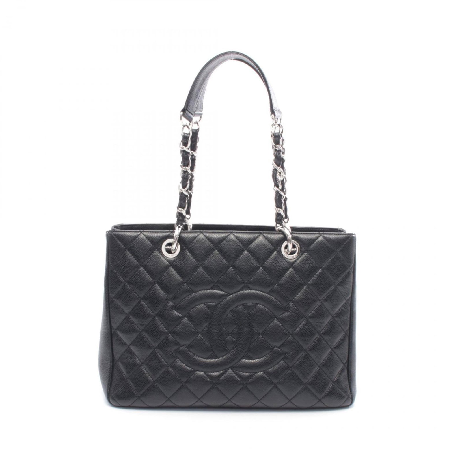 Chanel Tote Bag in Leather: Chanel Tote Bag in Leather A timeless and sophisticated Chanel tote bag in rich black leather, crafted from high-quality calfskin. With its classic design and understated elegance, this bag is perfect