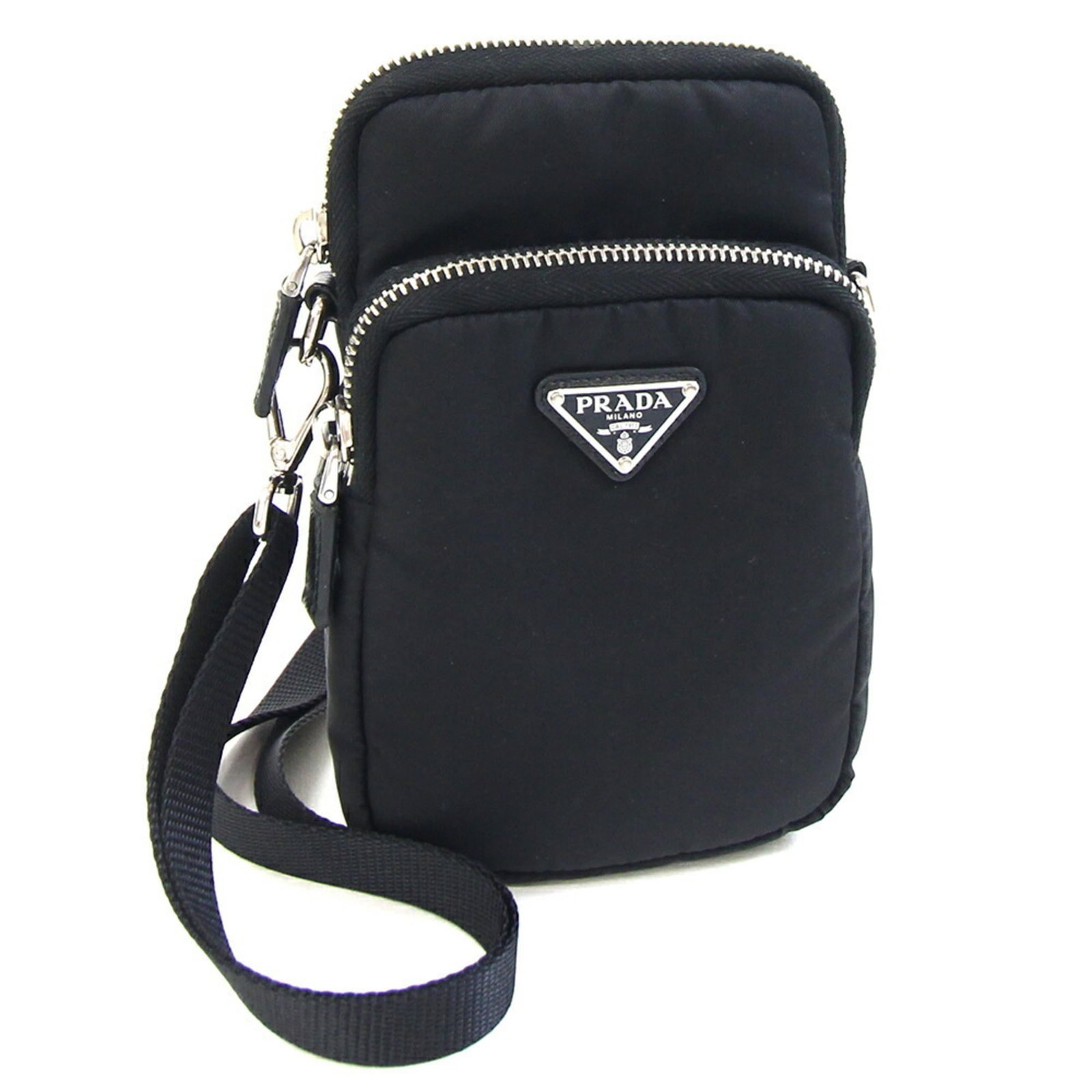 Prada Pochette Shoulder Bag in Nylon and Leather (1 of 8)