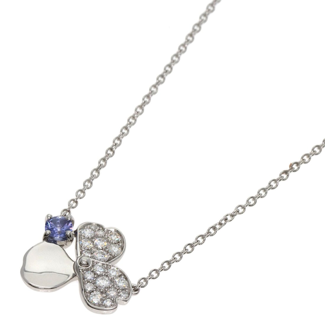 Platinum TIFFANY&Co. Paper Flower Mini 1P Tanzanite Pav Diamond Necklace: Platinum TIFFANY&Co. Paper Flower Mini 1P Tanzanite Pav Diamond Necklace Elevate your elegance with the stunning Platinum TIFFANY&Co. Paper Flower Mini 1P Tanzanite Pav Diamond Necklace, showcasing a