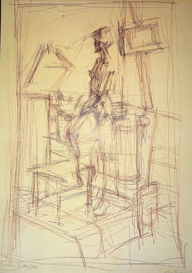 Alberto Giacometti Lithograph #: Alberto Giacometti Lithograph # A rare opportunity to own a unique piece of modern art, Alberto Giacometti's lithograph "Study model" is a stunning example of the Swiss master's signature style. Print