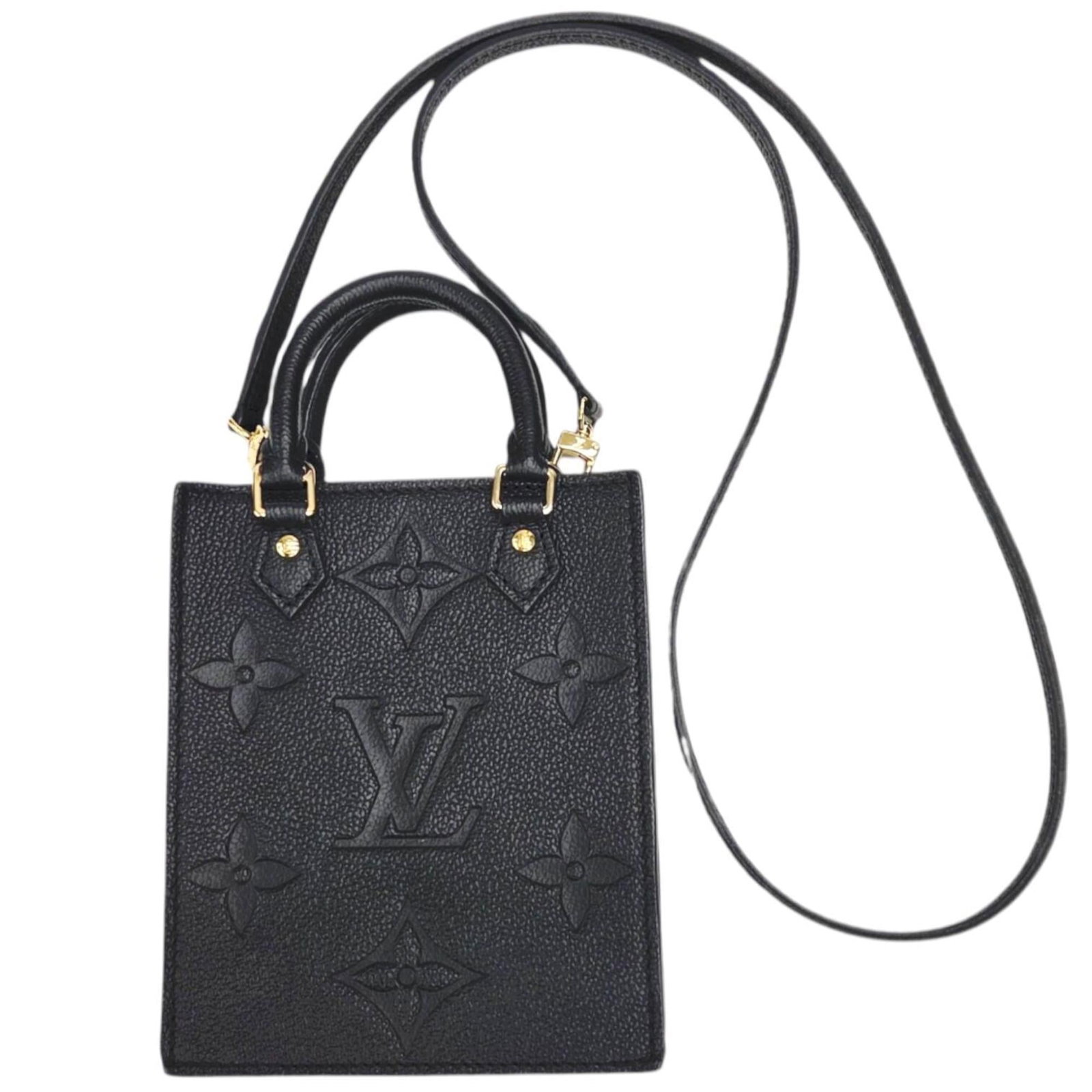 Louis Vuitton Monogram Empreinte Shoulder Bag: Louis Vuitton Monogram Empreinte Shoulder Bag Elevate your style with the iconic Louis Vuitton Monogram Empreinte Shoulder Bag, boasting the signature interlocking LV monogram in sleek black leather.