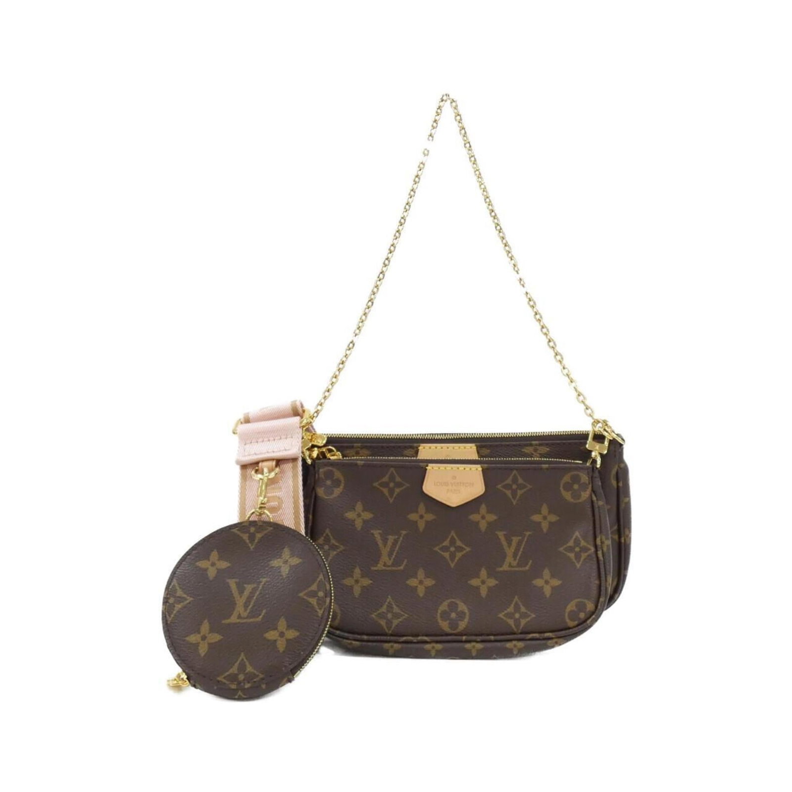 Louis Vuitton Coated Canvas Pouch Shoulder Bag: Louis Vuitton Coated Canvas Pouch Shoulder Bag Elevate your everyday style with this pre-loved Louis Vuitton Coated Canvas Pouch Shoulder Bag, boasting the iconic brand's signature monogram pattern an
