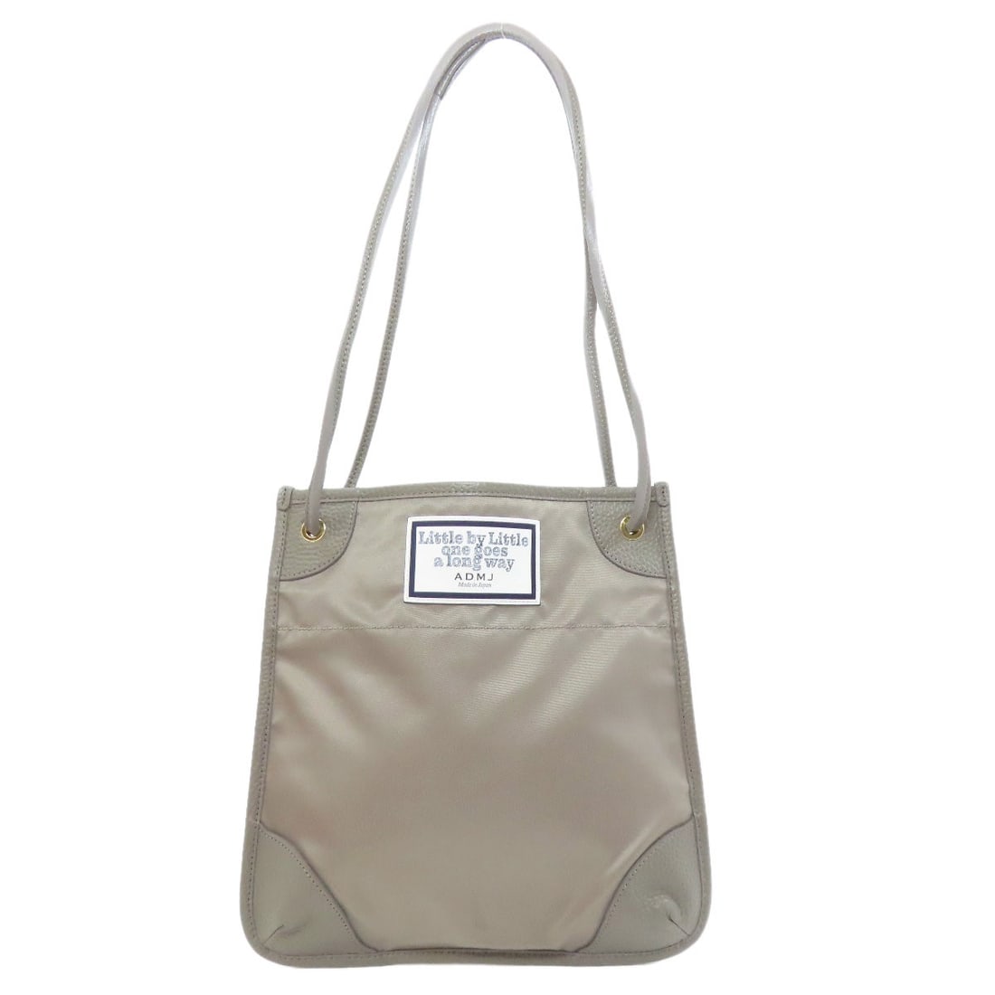 Nylon ADMJ Logo Shoulder Bag: Nylon ADMJ Logo Shoulder Bag A versatile and practical shoulder bag, this nylon ADMJ logo design is both stylish and durable, with a sleek gray exterior that's perfect for daily use. With its comforta