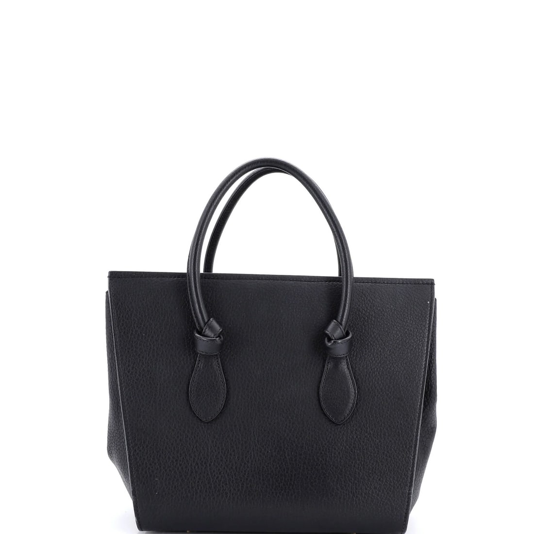 Small Celine Tie Knot Tote Grainy Leather: Small Celine Tie Knot Tote Grainy Leather Elevate your everyday with the iconic Celine Tie Knot Tote, boasting a sleek grainy leather exterior in black that adds a touch of sophistication to any outfi