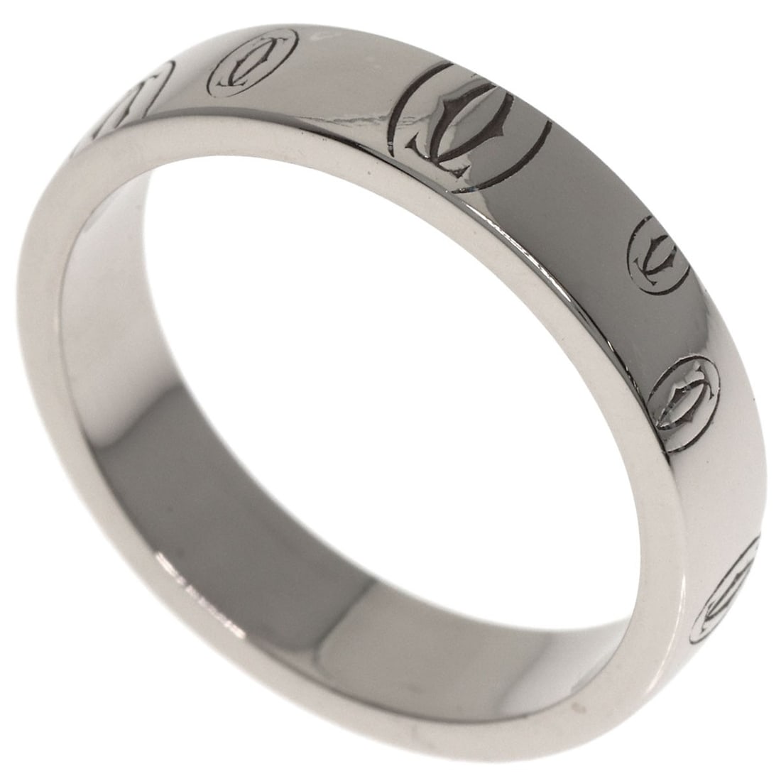 CARTIER White Gold K18 Birthday Ring #49: CARTIER White Gold K18 Birthday Ring #49 A stunning Cartier white gold ring, crafted from K18 metal for unparalleled durability and luster, boasts a sleek design that makes it perfect for everyday