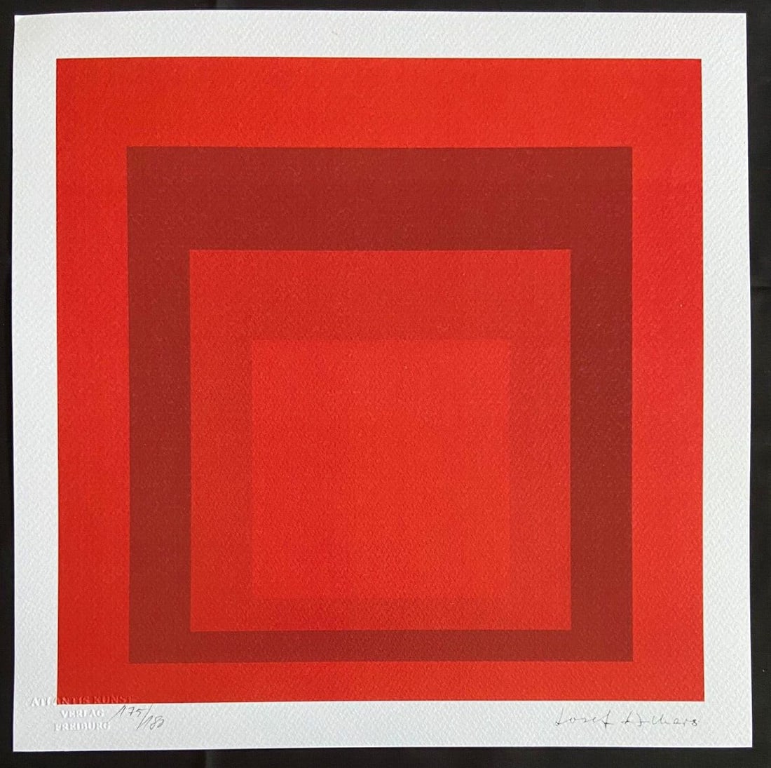 Collection Josef Albers Lithograph Op Numbered: Collection Josef Albers Lithograph Op Numbered A rare opportunity to own a piece of modern art history, this limited edition lithograph by Josef Albers is a stunning tribute to the square. Printed in