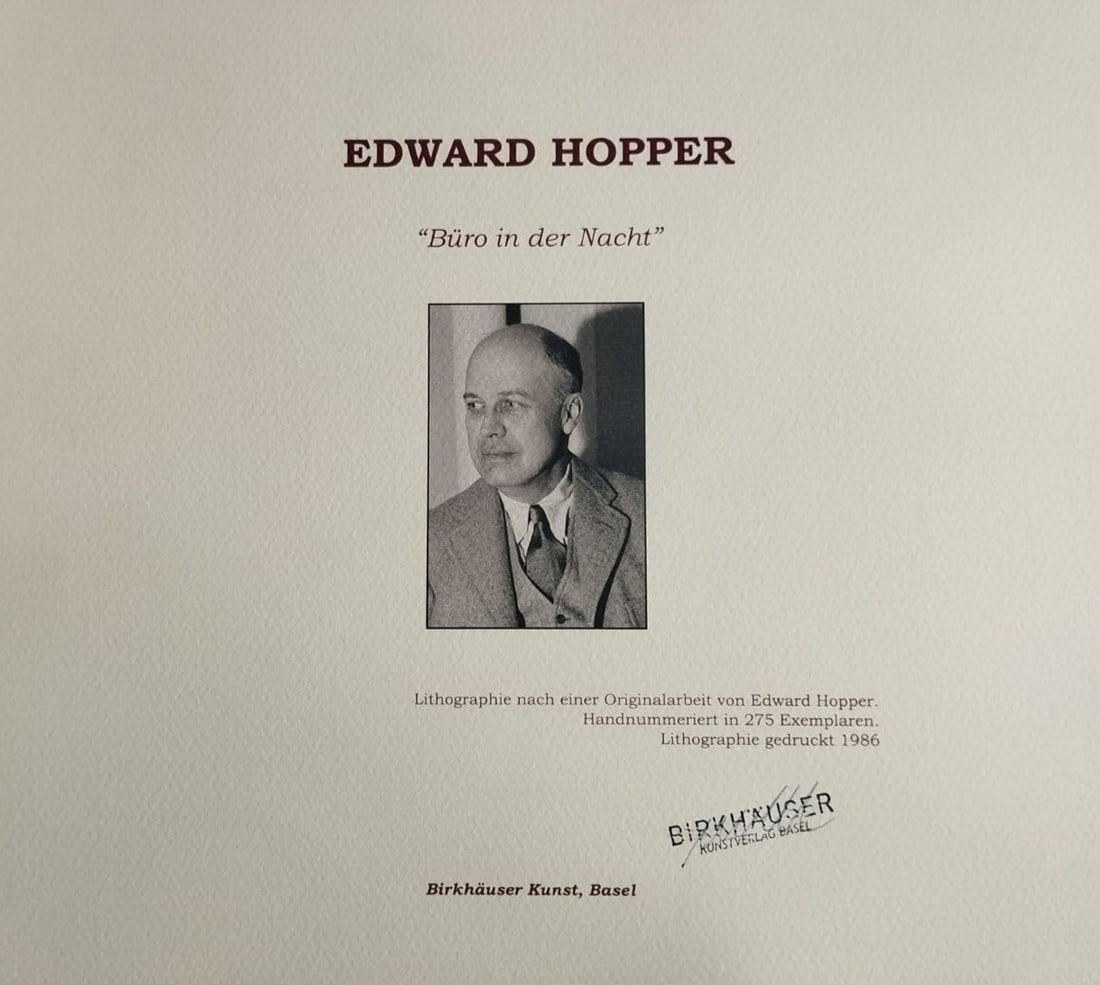 Numbered Edward Hopper Lithograph - 8