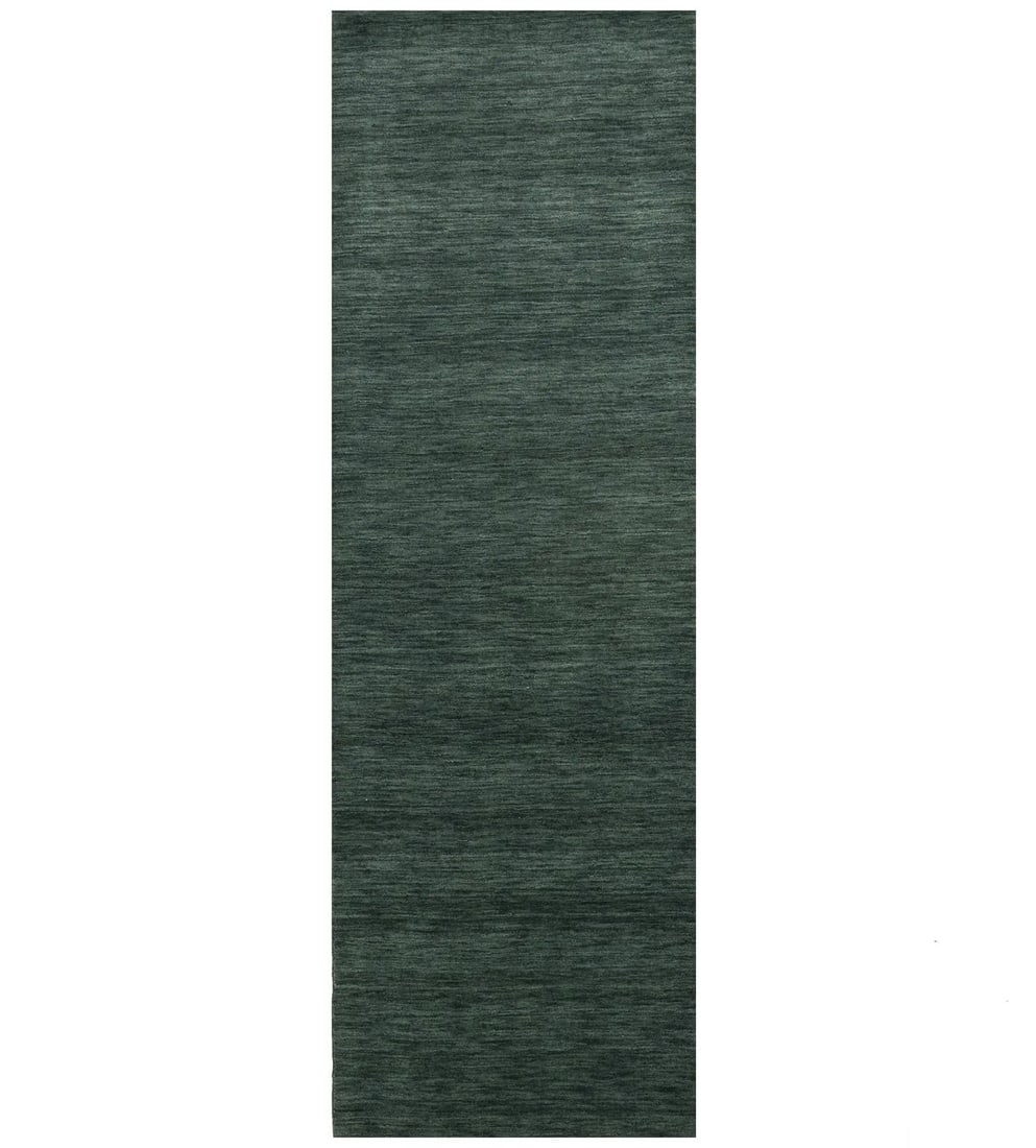 Carpet Dark Green Solid Design Hand-Loomed 3X8 Gabbeh Wool Runner Rug Oriental: Carpet Dark Green Solid Design Hand-Loomed 3X8 Gabbeh Wool Runner Rug Oriental Experience the warmth and texture of handloomed wool with this stunning dark green solid design runner rug, expertly craf