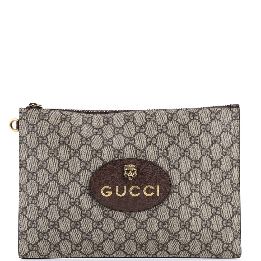 Gucci Neo Vintage Wristlet Pouch in GG Coated Canvas: Gucci Neo Vintage Wristlet Pouch in GG Coated Canvas The Gucci Neo Vintage Wristlet Pouch is a timeless, high-quality accessory that exudes classic style with its GG Coated Canvas exterior and neutral