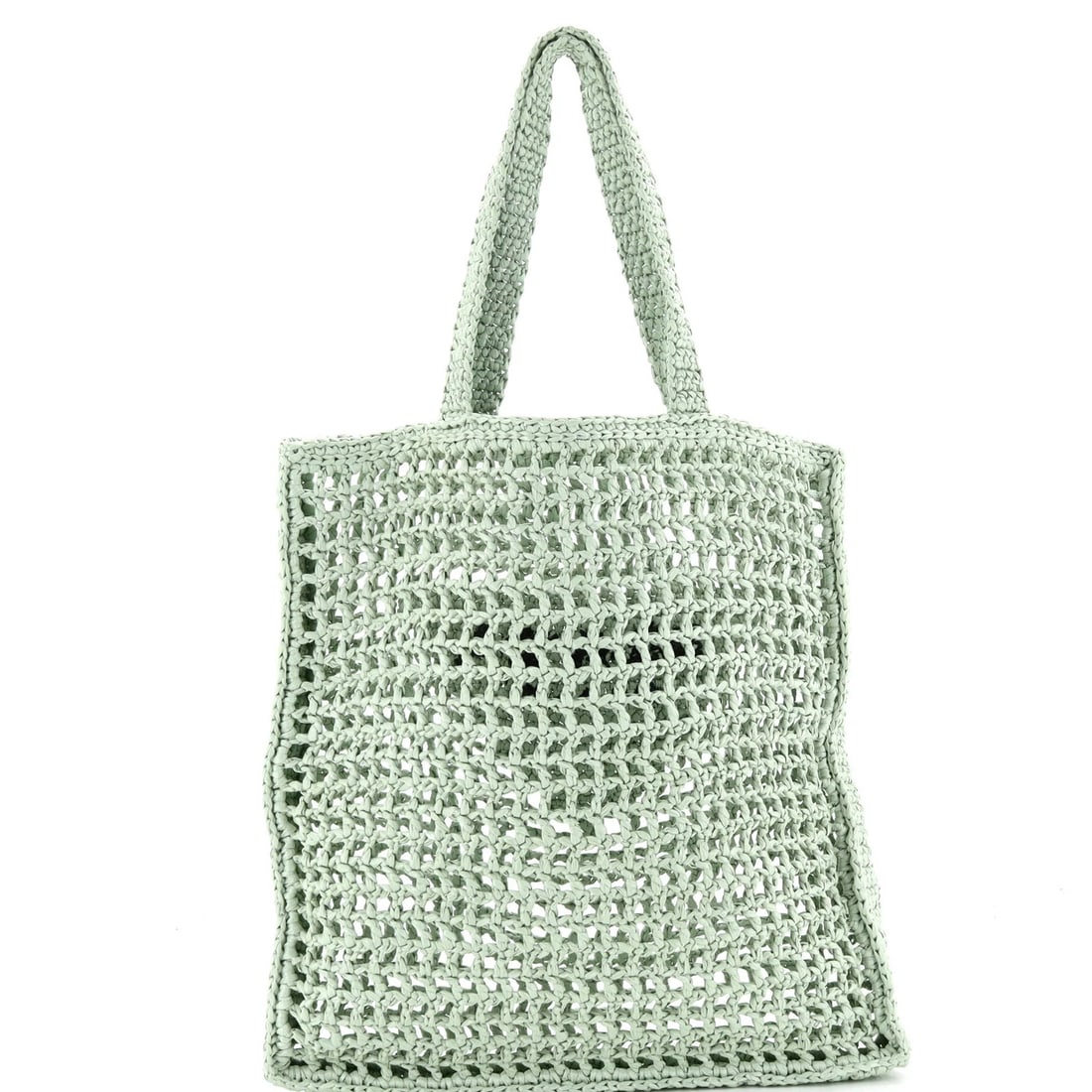 Prada Triangle Logo Raffia Open Tote - 3