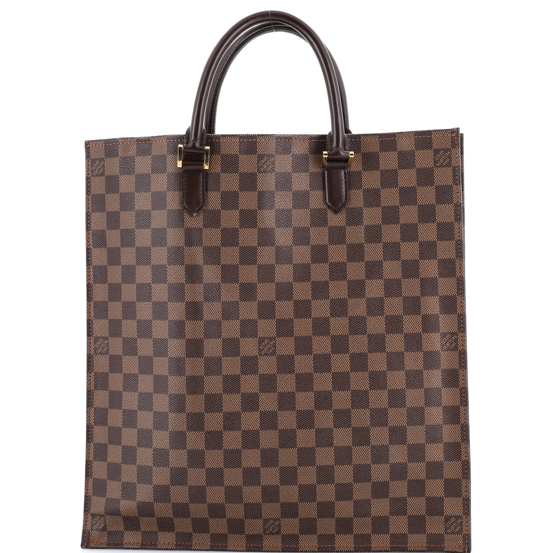 Louis Vuitton Damier Plat Sac Bag: Louis Vuitton Damier Plat Sac Bag A timeless piece from the iconic Louis Vuitton Damier Plat Sac Bag collection, this versatile tote boasts a rich brown canvas exterior adorned with the signature Dami