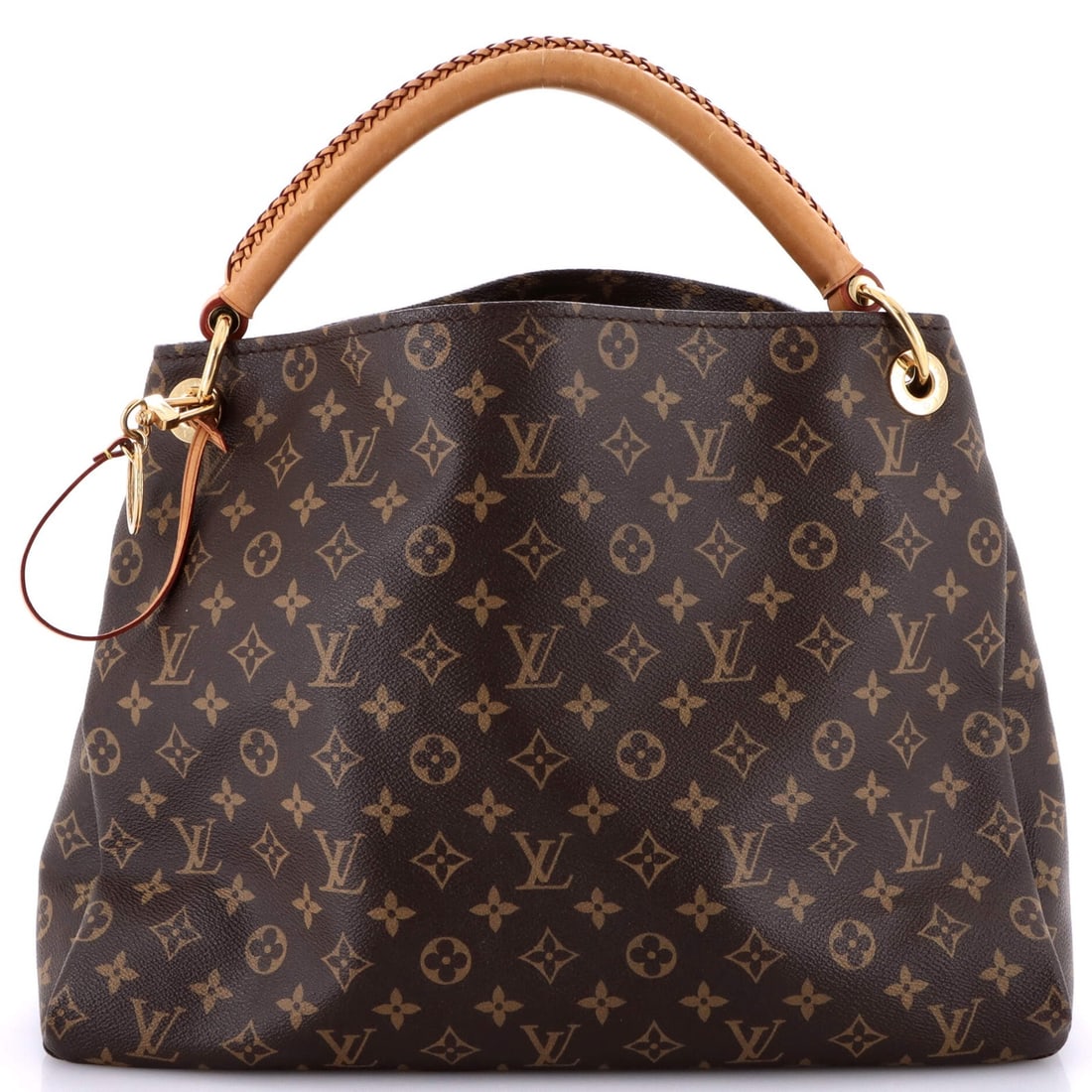 Louis Vuitton Monogram Canvas MM Artsy Handbag: Louis Vuitton Monogram Canvas MM Artsy Handbag The iconic Louis Vuitton Monogram Artsy Handbag is a timeless classic, boasting the signature brown canvas exterior with gold hardware and neutral