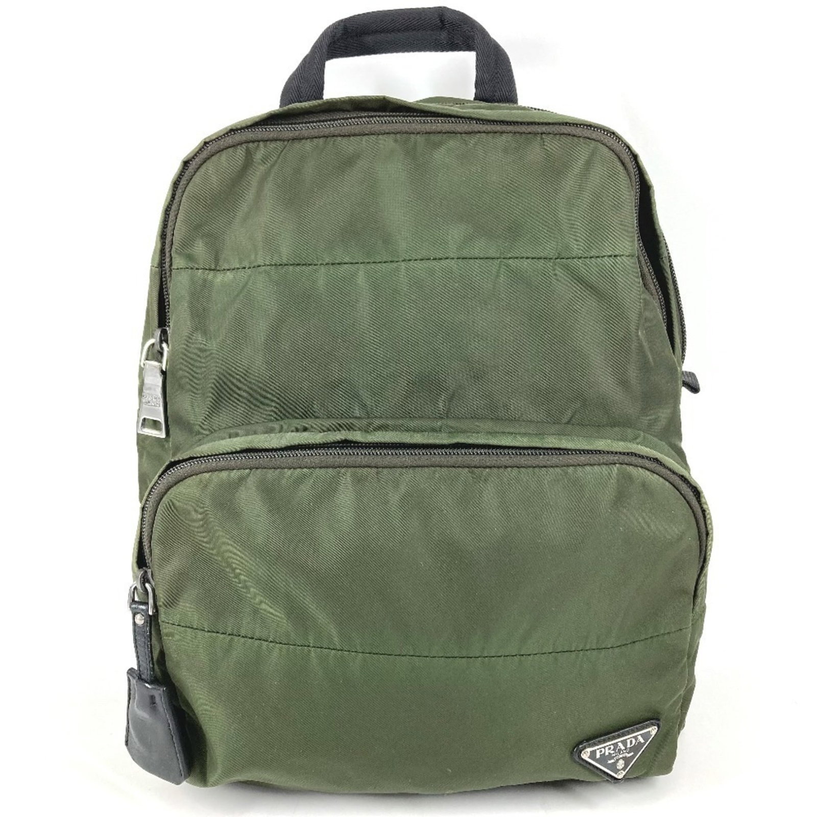 Prada Nylon Backpack: Prada Nylon Backpack A versatile and stylish Prada Nylon Backpack, perfect for daily commutes or weekend getaways, boasts a classic khaki hue and durable nylon construction that can withstand the test