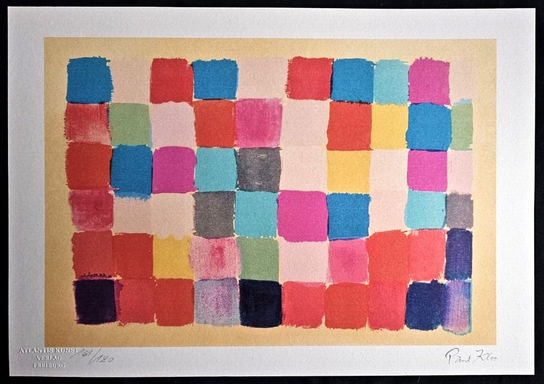 Paul Klee Lithograph #: Paul Klee Lithograph # A rare opportunity to own a unique piece of art, this 1987 chromolithograph by Paul Klee is a standout addition to any collection. Signed by the artist and bearing a dry stamp f