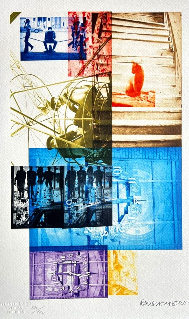 Numbered Robert Rauschenberg Lithograph: Numbered Robert Rauschenberg Lithograph A rare opportunity to own a piece of American art history, this numbered Robert Rauschenberg lithograph was printed in 1992 by Atlantis Verlag, Freiburg. The ch