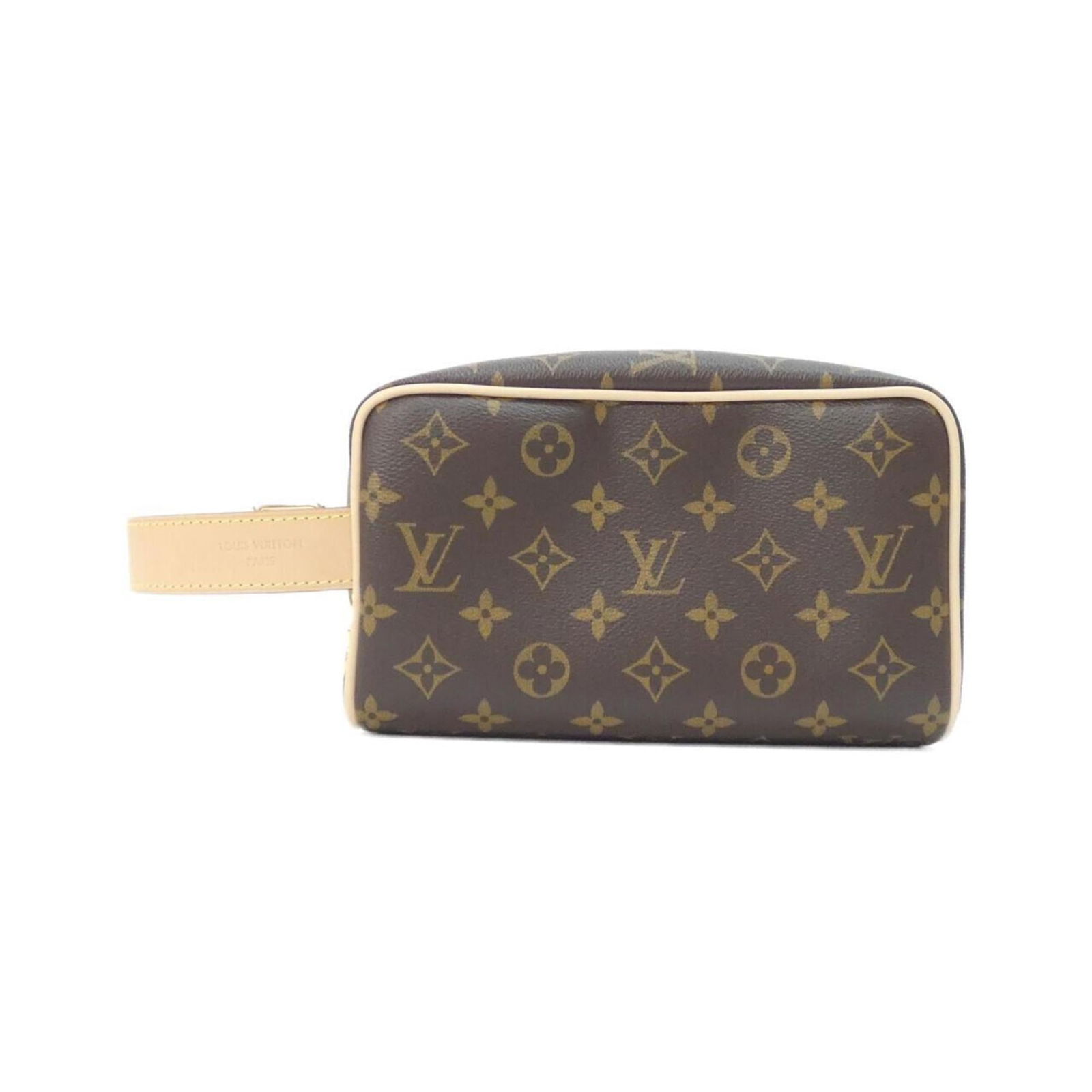 Pouch Coated Canvas - Louis Vuitton Handbag: Pouch Coated Canvas - Louis Vuitton Handbag A luxurious pre-owned Louis Vuitton pouch, crafted from durable coated canvas and adorned with gold hardware, boasts a timeless design that exudes elegance
