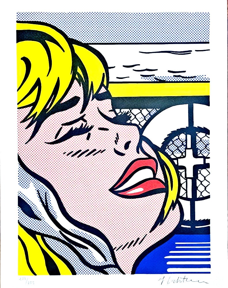Roy Lichtenstein Lithograph #275: Roy Lichtenstein Lithograph #275 Experience the iconic style of Roy Lichtenstein with this rare 1986 lithograph, "Girl in the Snow", featuring his signature Ben-Day dots and bold typography. Hand-numb