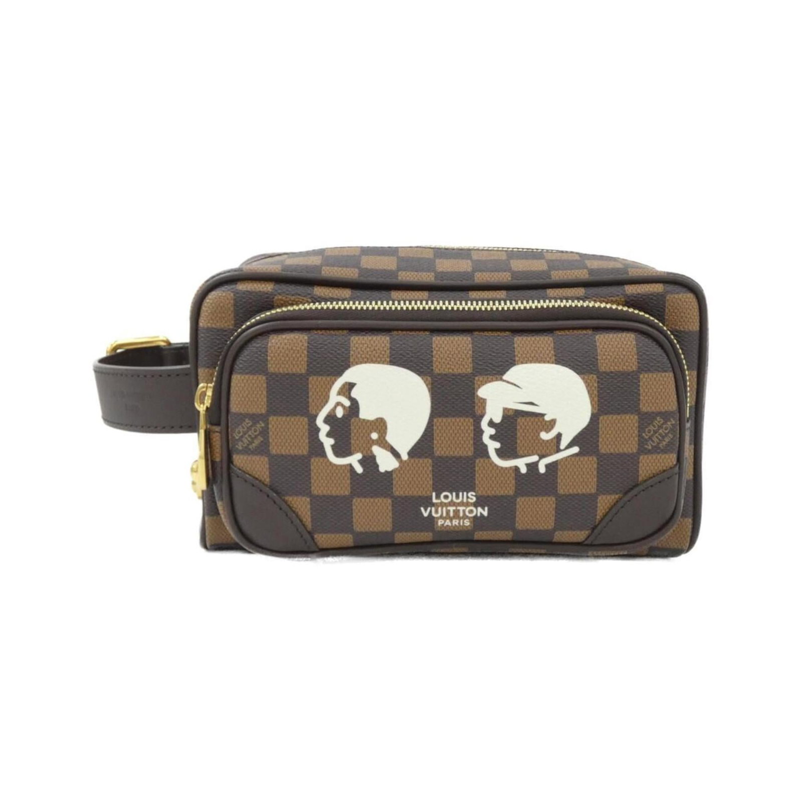 Louis Vuitton Coated Canvas Handbag: Louis Vuitton Coated Canvas Handbag A rare find for the fashion connoisseur, this Louis Vuitton Coated Canvas Handbag boasts the iconic Ebene monogram pattern and sleek gold hardware. In excellent con