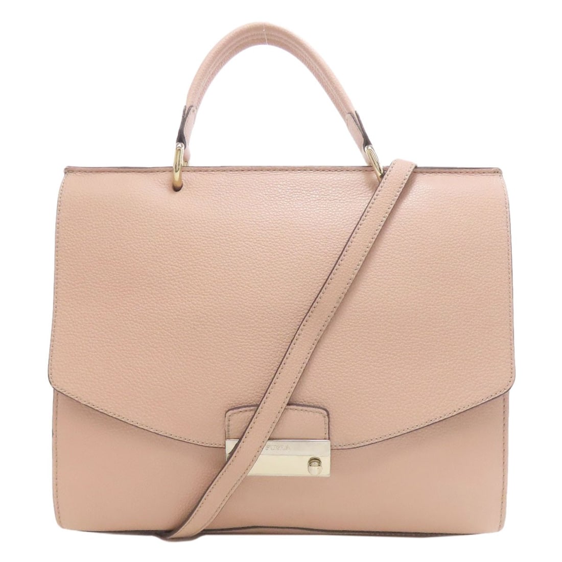 Furla 2Way Leather Handbag: Furla 2Way Leather Handbag Elevate your style with the Furla 2Way Leather Handbag, crafted in Italy from premium pink leather. Its sleek design and versatile 2-way closure make it perfect for work or